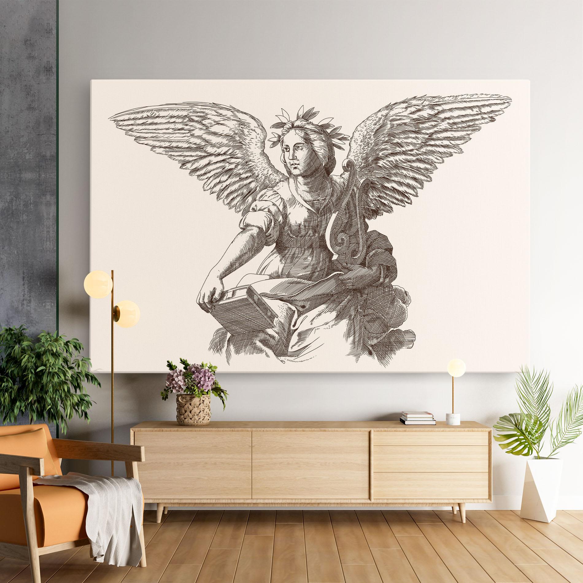 Tablou Canvas Brown Line Angel mockup 9