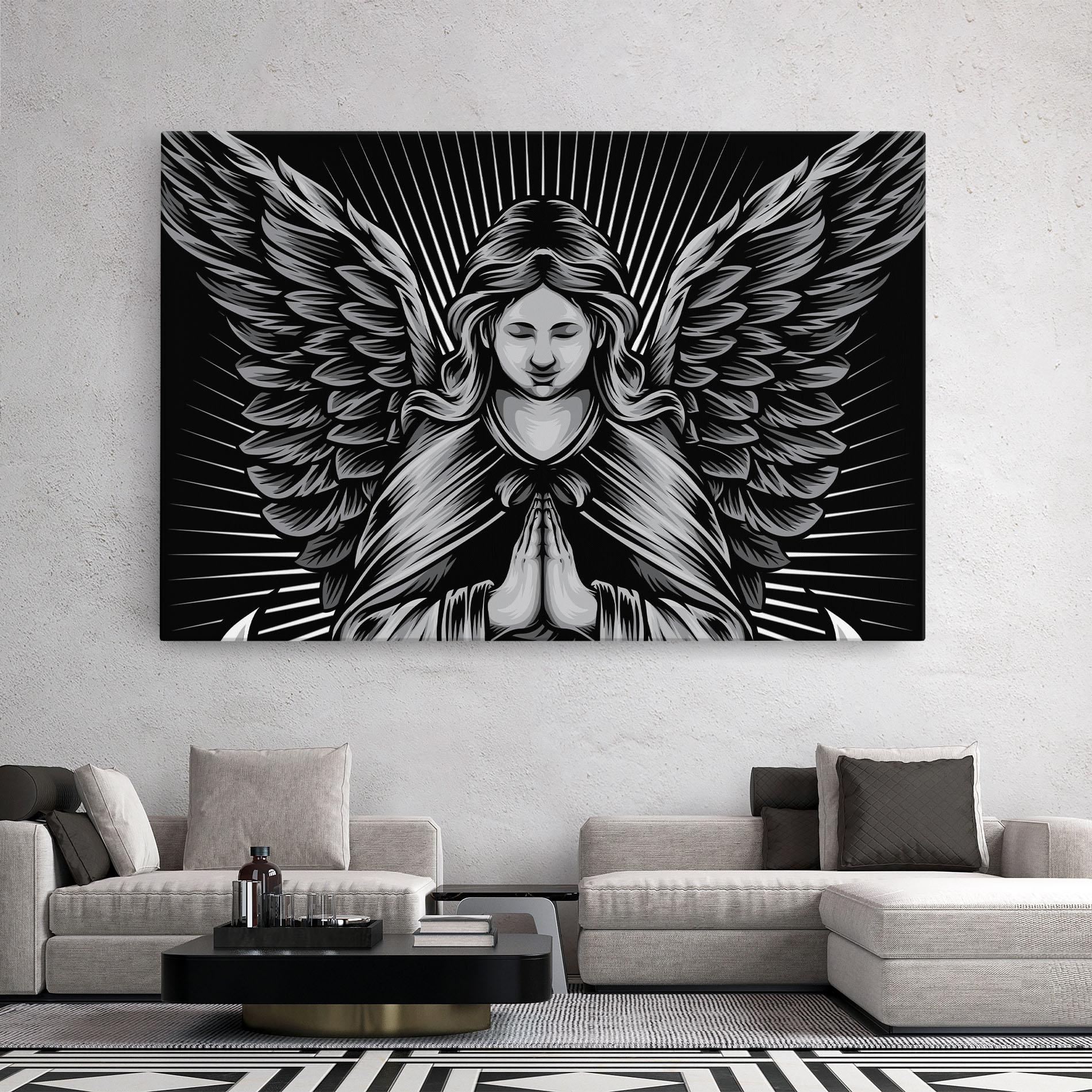Tablou Canvas Wings Pray mockup 2
