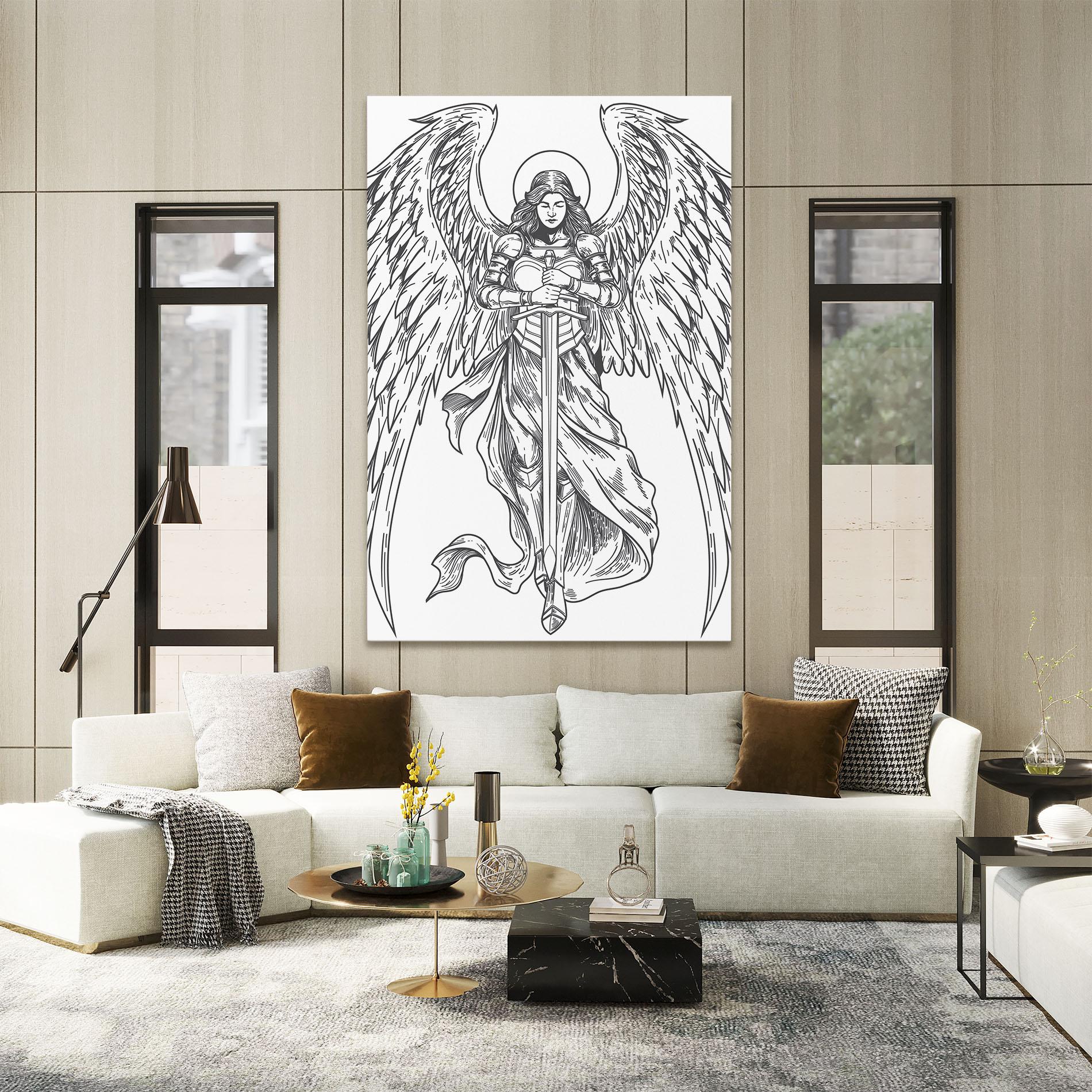 Tablou Canvas Grey Line Angel mockup 2