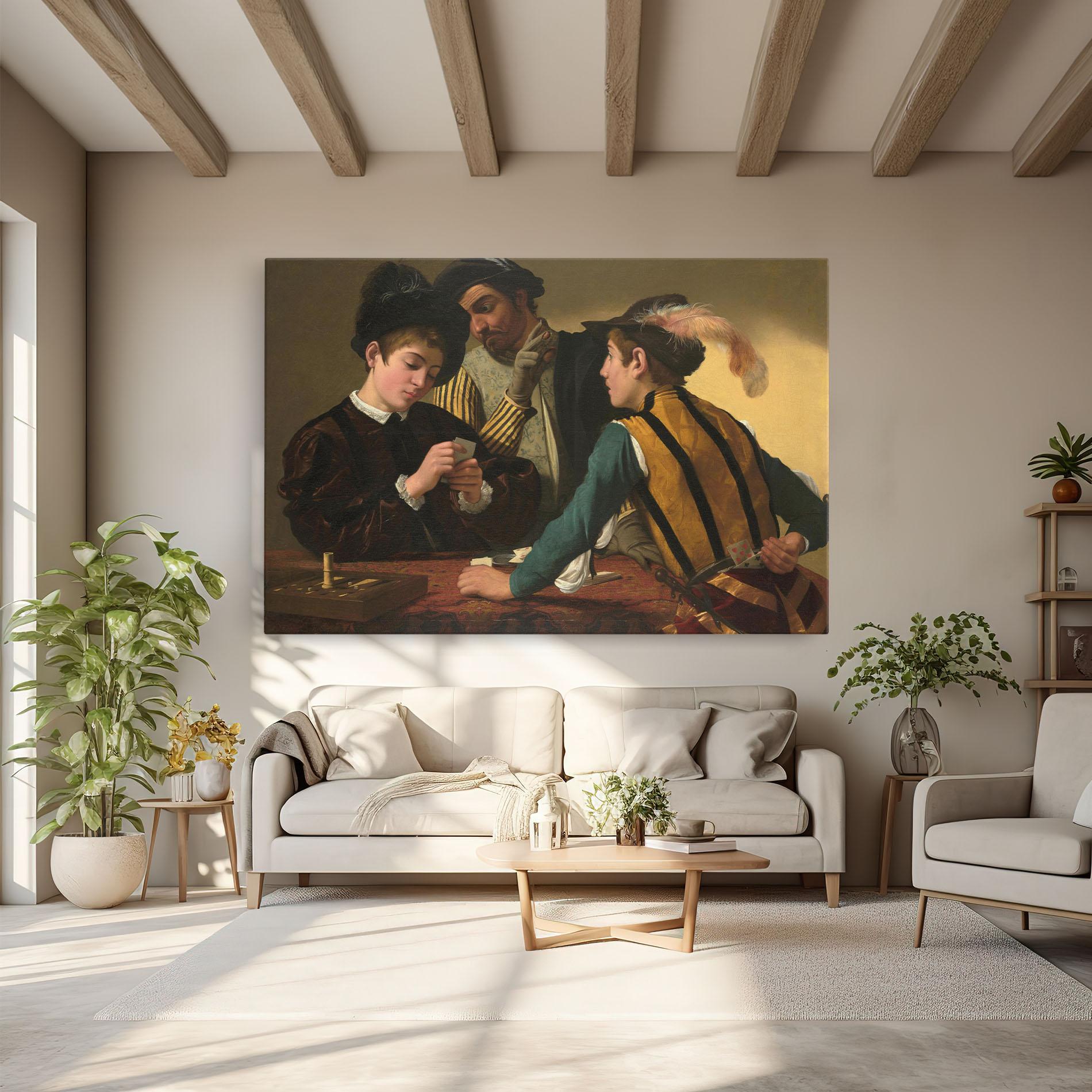 Tablou Canvas Caravaggio The Cardsharps mockup 6