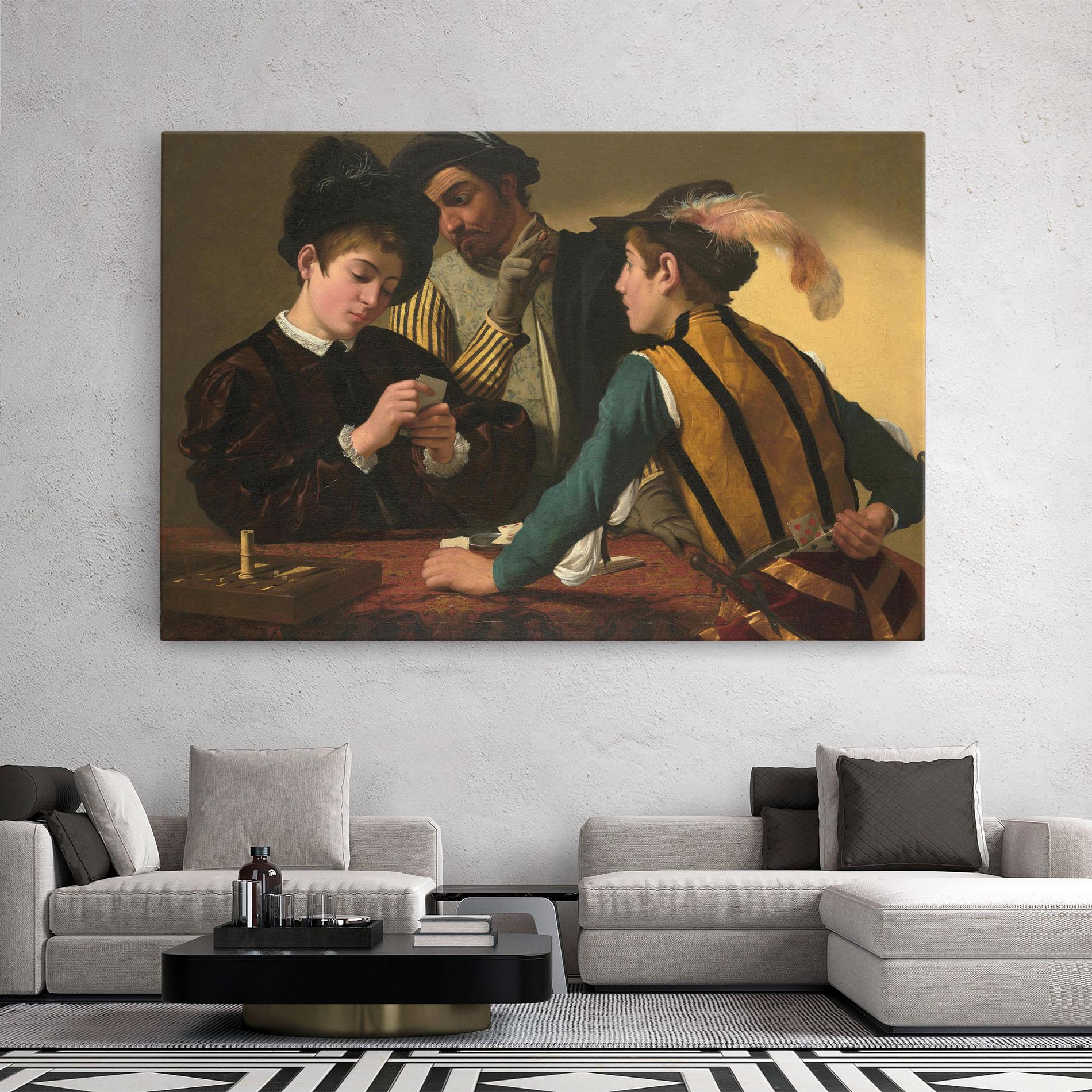 Tablou Canvas Caravaggio The Cardsharps mockup 2