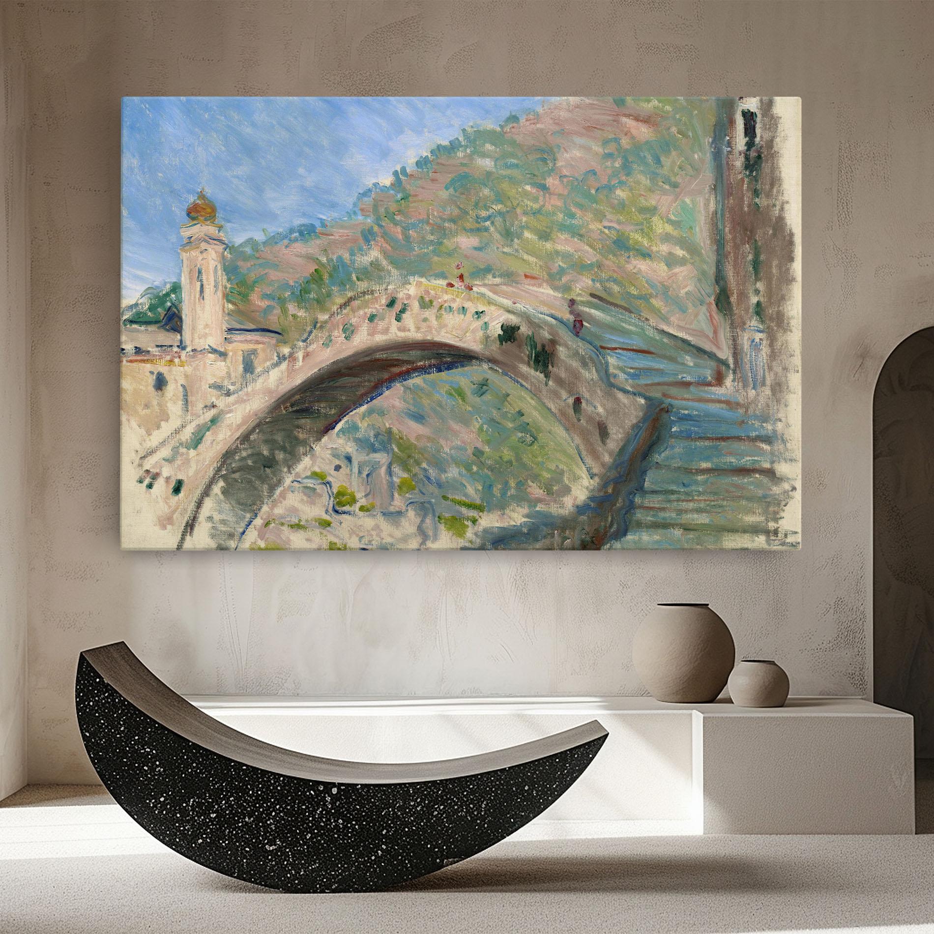 Tablou Canvas Bridge At Dolceacqua mockup 8