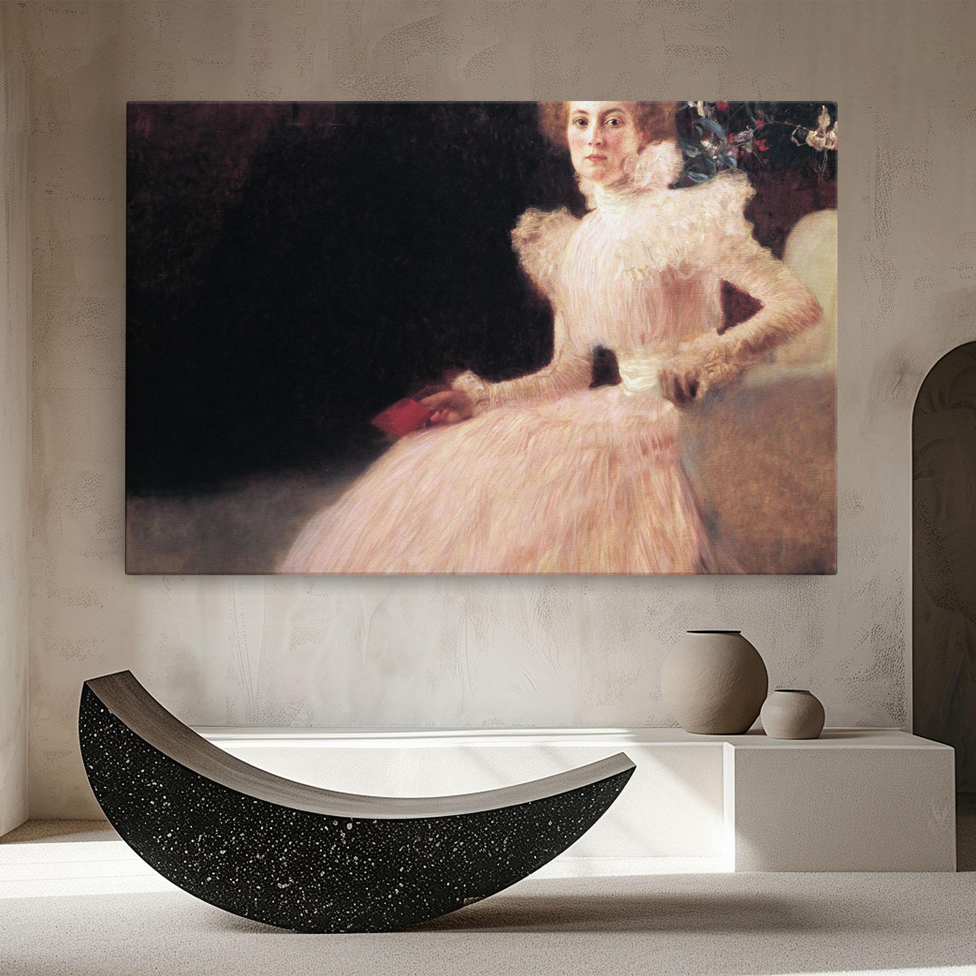 Tablou Canvas Gustav Klimt Pink Dress mockup 8