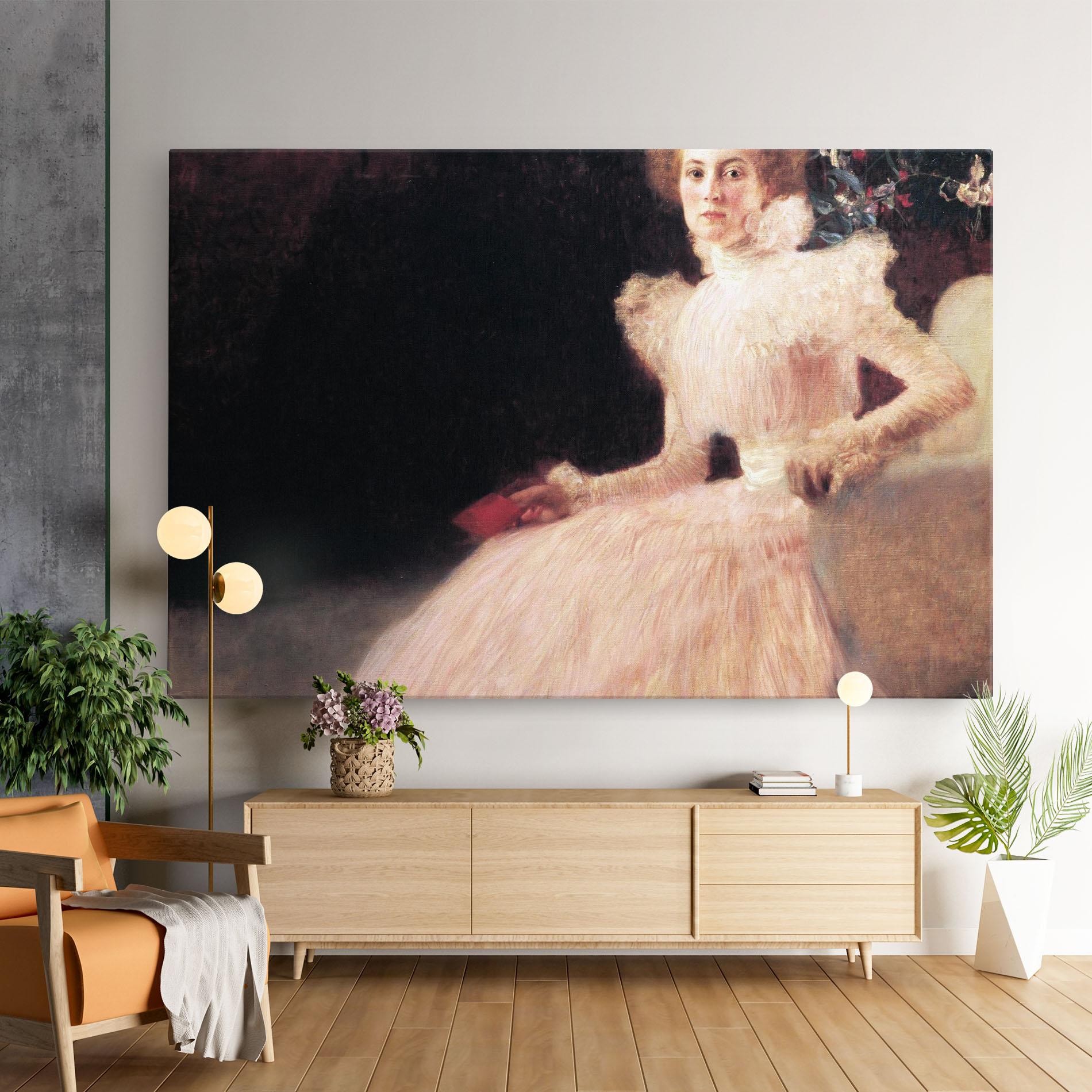 Tablou Canvas Gustav Klimt Pink Dress mockup 9