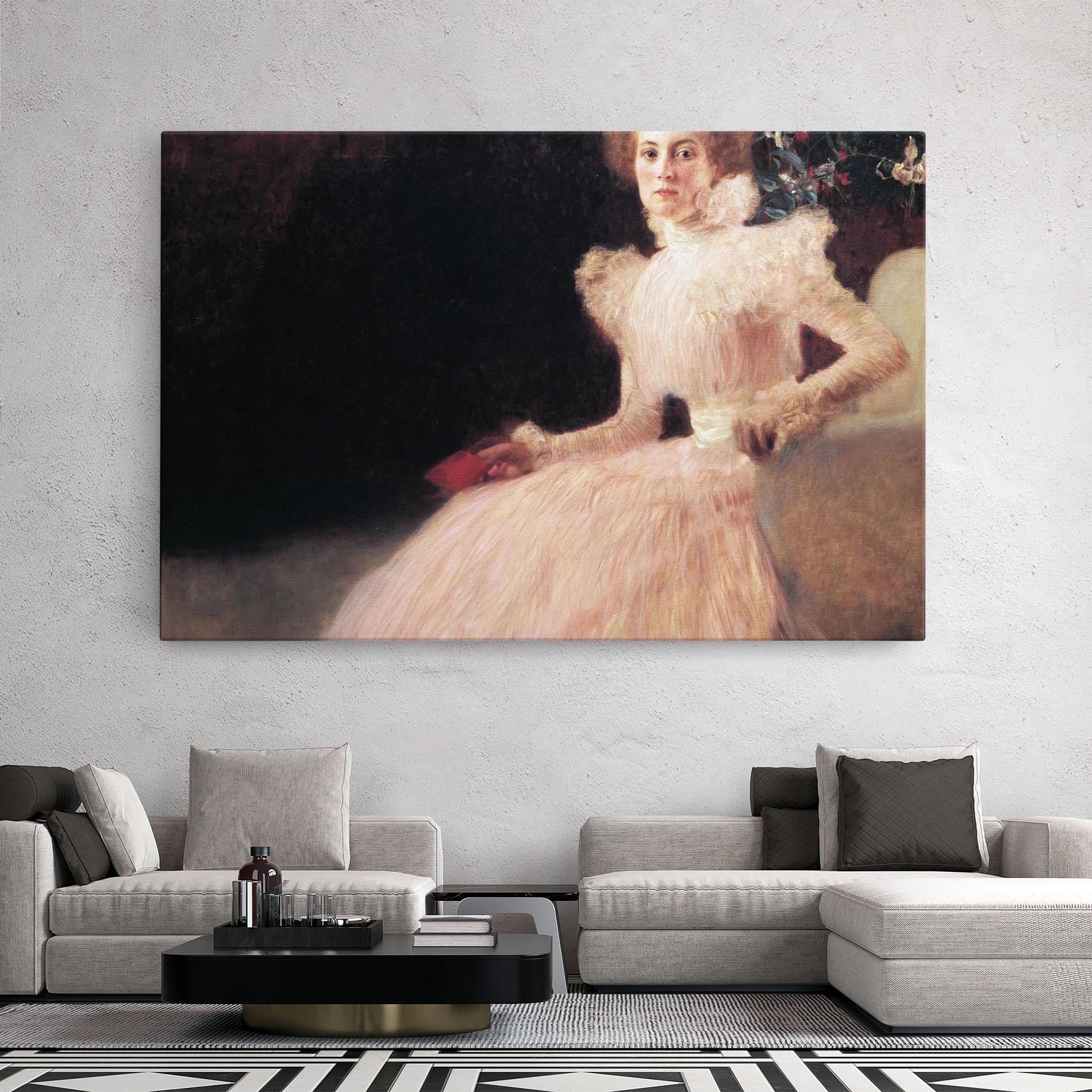 Tablou Canvas Gustav Klimt Pink Dress mockup 2