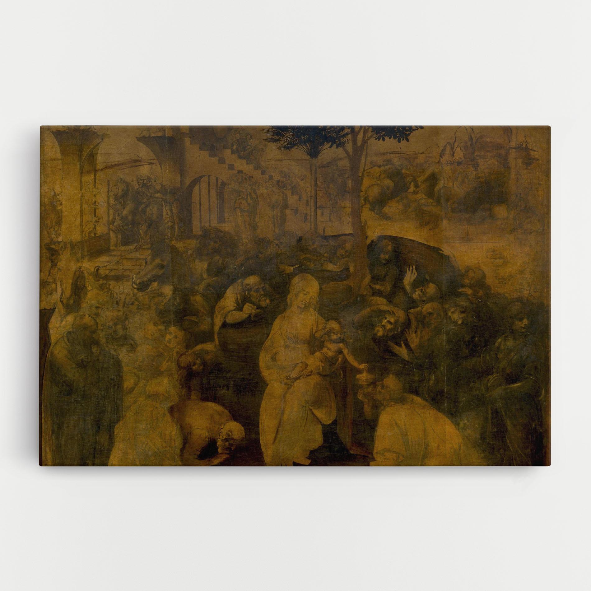 Tablou Canvas Leonardo Da Vinci Adorazione Dei Magi mockup 0