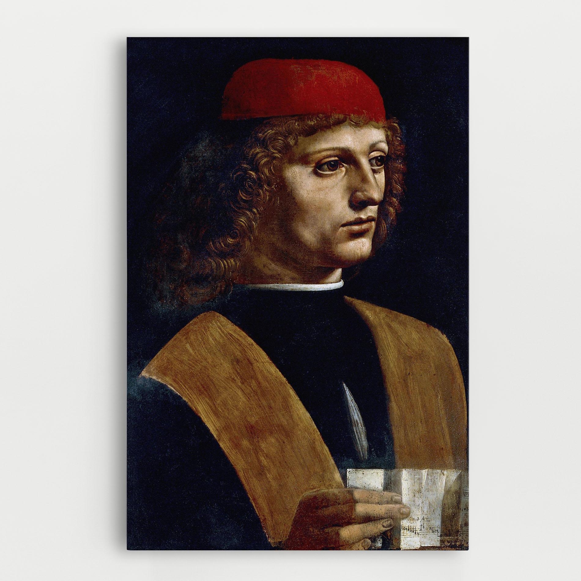 Tablou Canvas Leonardo Da Vinci's The Portrait Of A Musician mockup 0