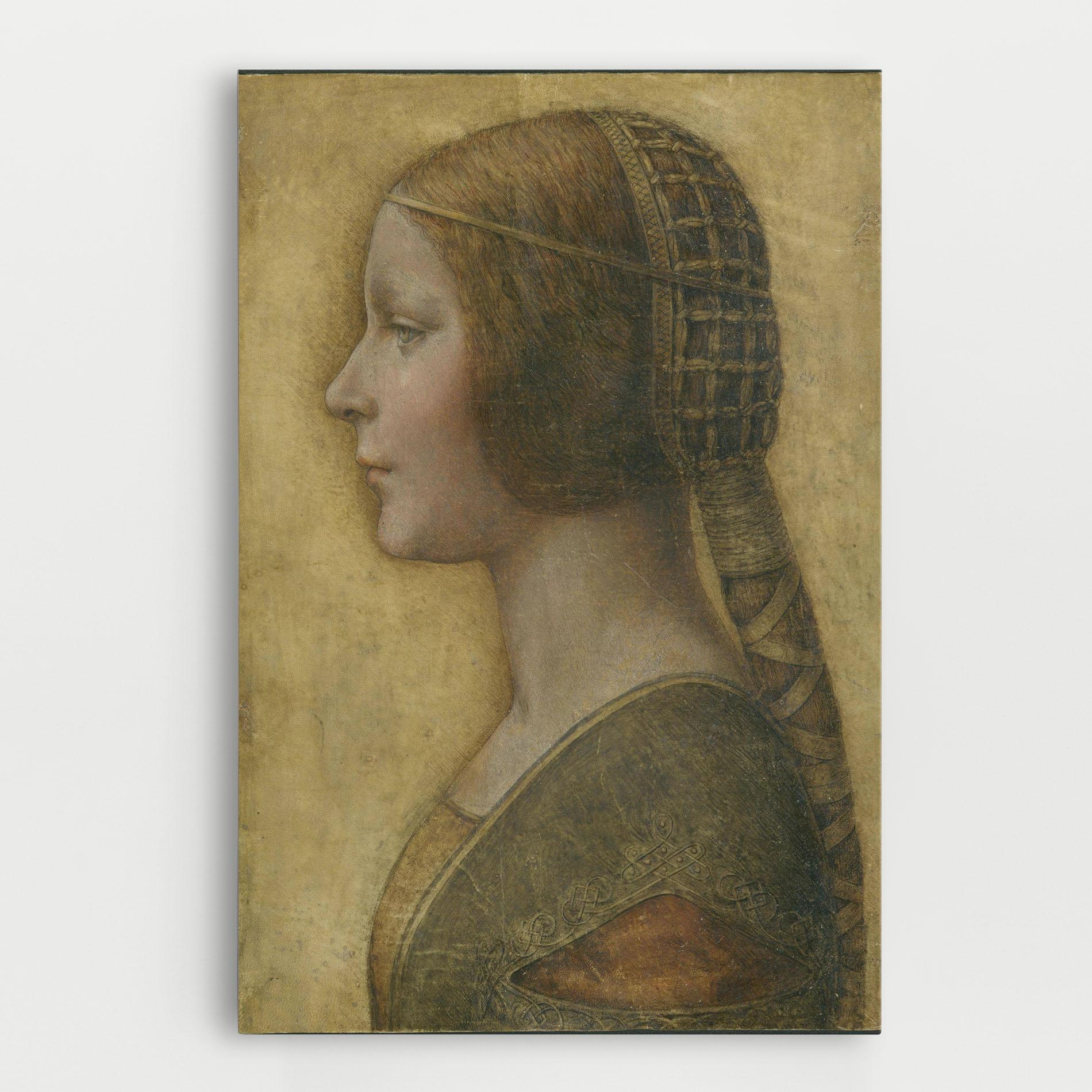 Tablou Canvas Profile Of A Young Fiancee Da Vinci mockup 0