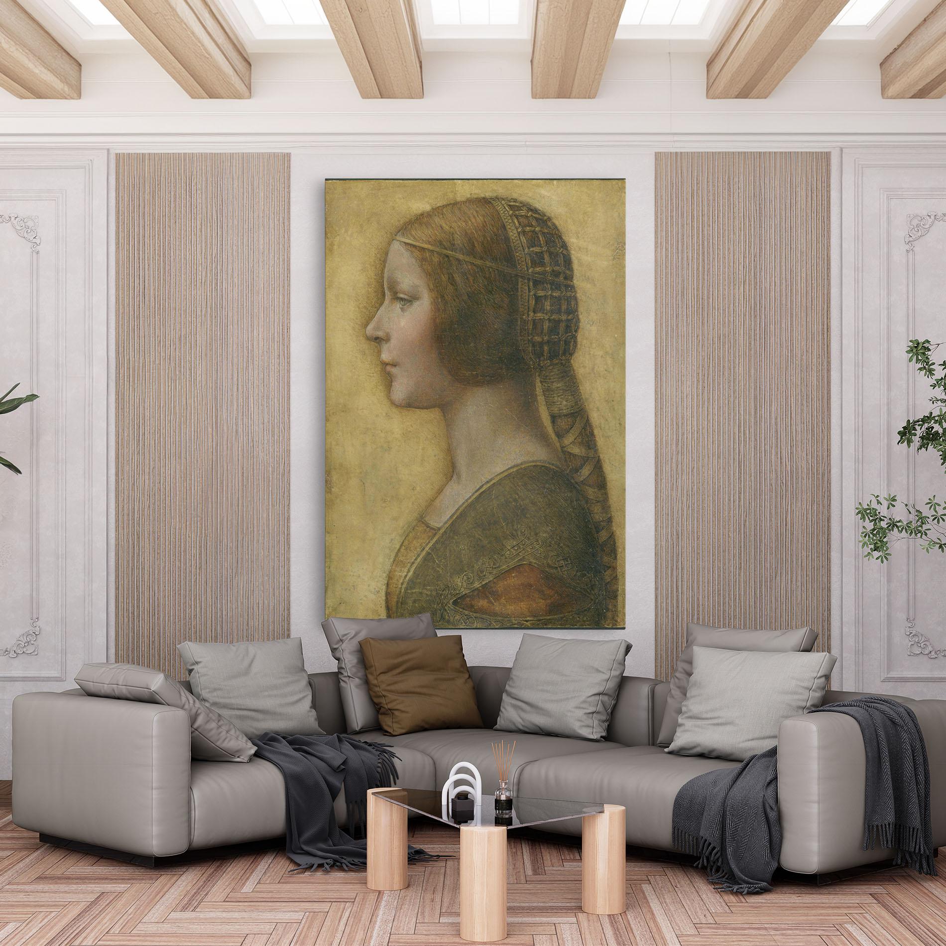 Tablou Canvas Profile Of A Young Fiancee Da Vinci mockup 6