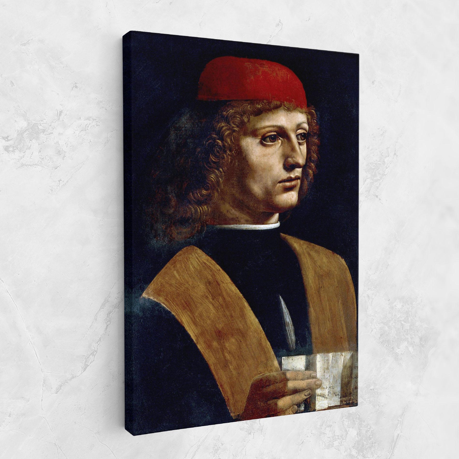 Tablou Canvas Leonardo Da Vinci's The Portrait Of A Musician mockup 1