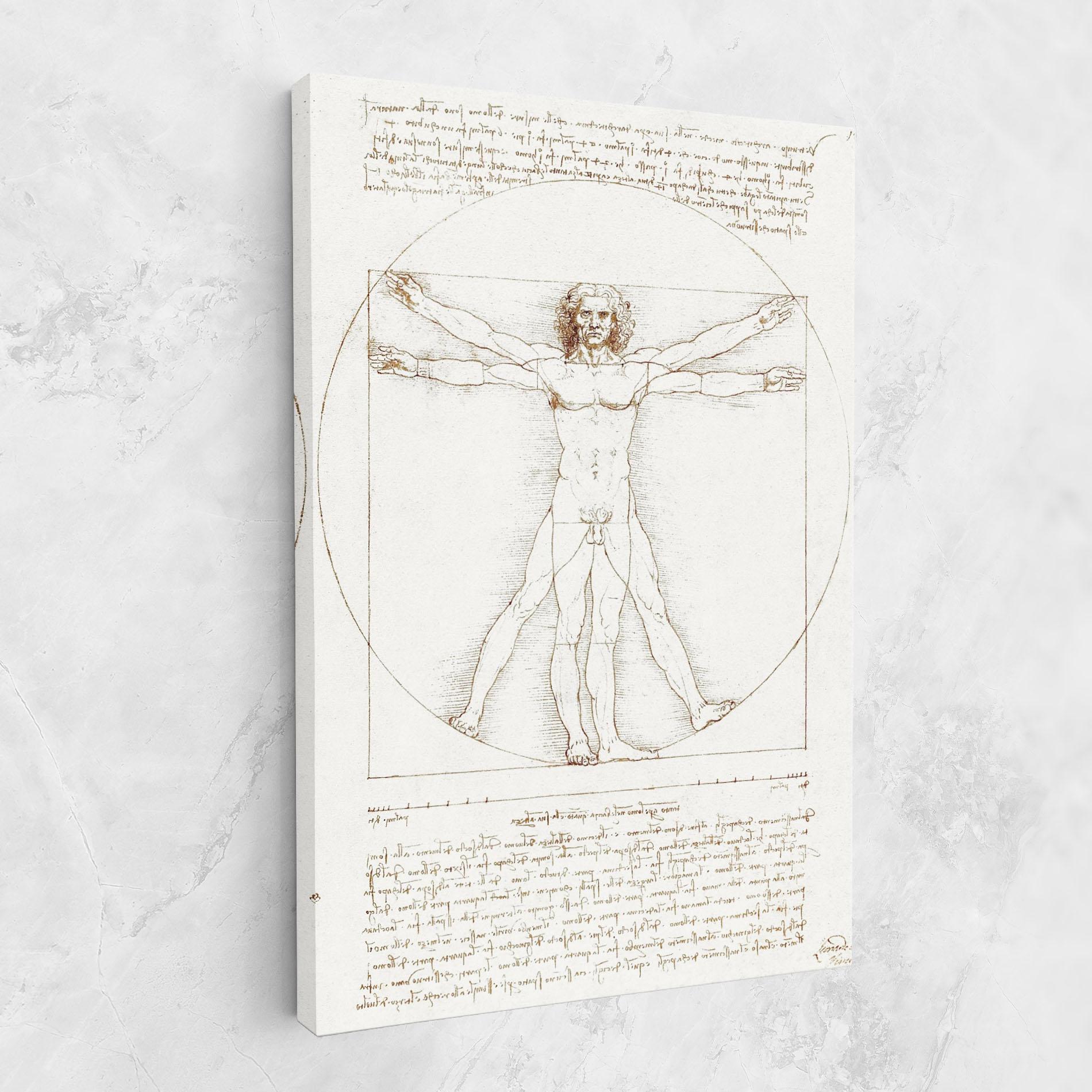 Tablou Canvas Leonardo Da Vinci's Vitruvian Man mockup 1