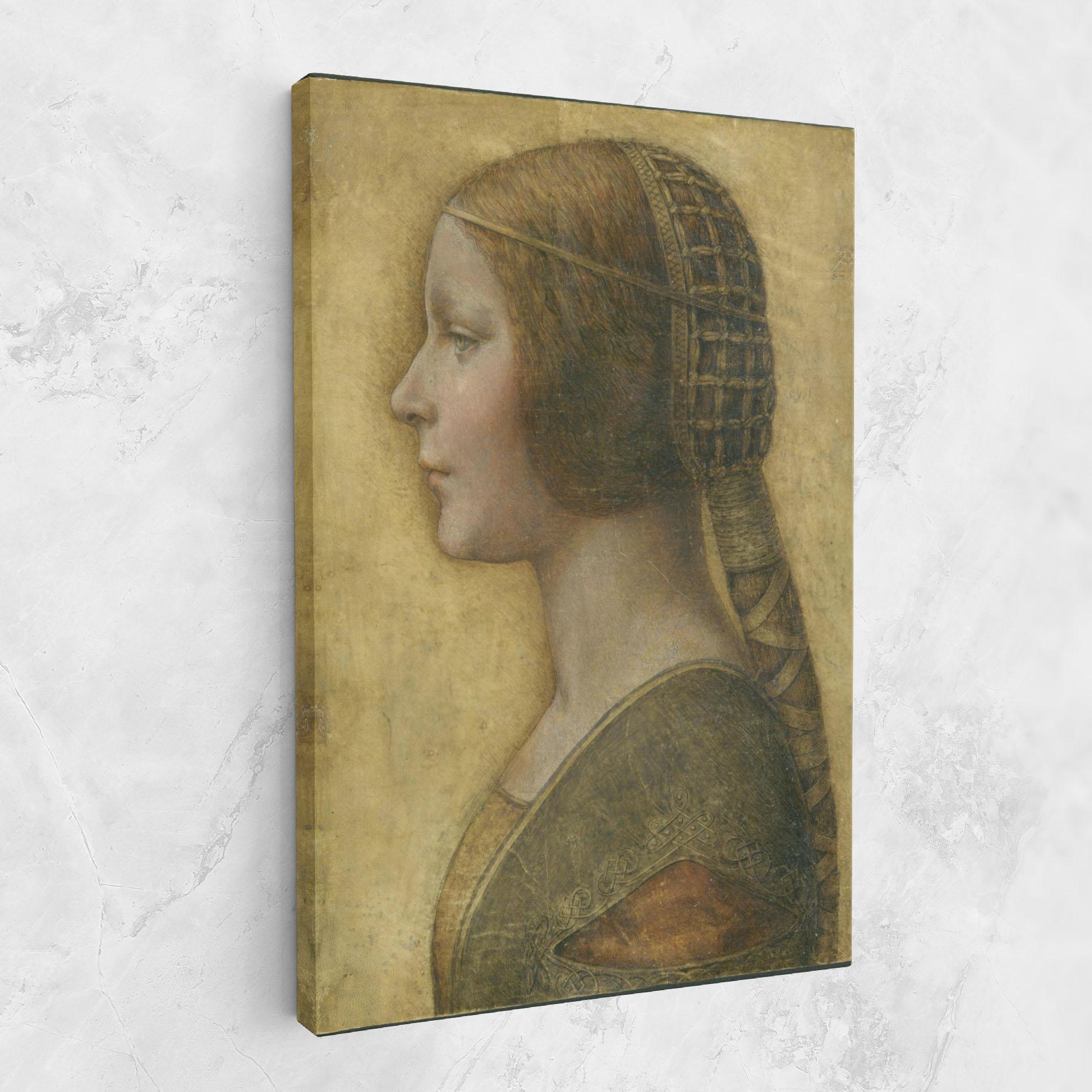 Tablou Canvas Profile Of A Young Fiancee Da Vinci mockup 1