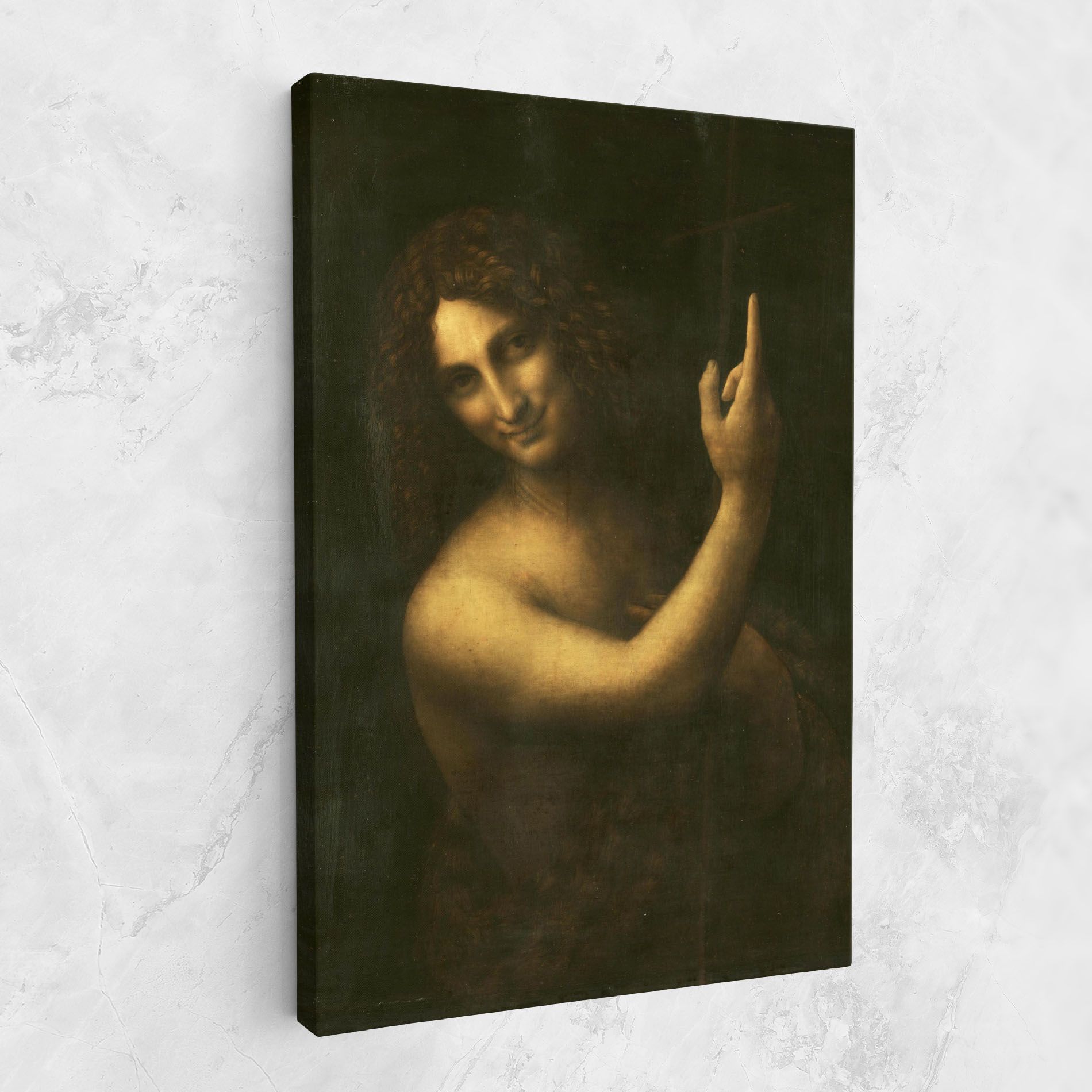 Seonardo Da Vinci Saint John The Baptist mockup 1