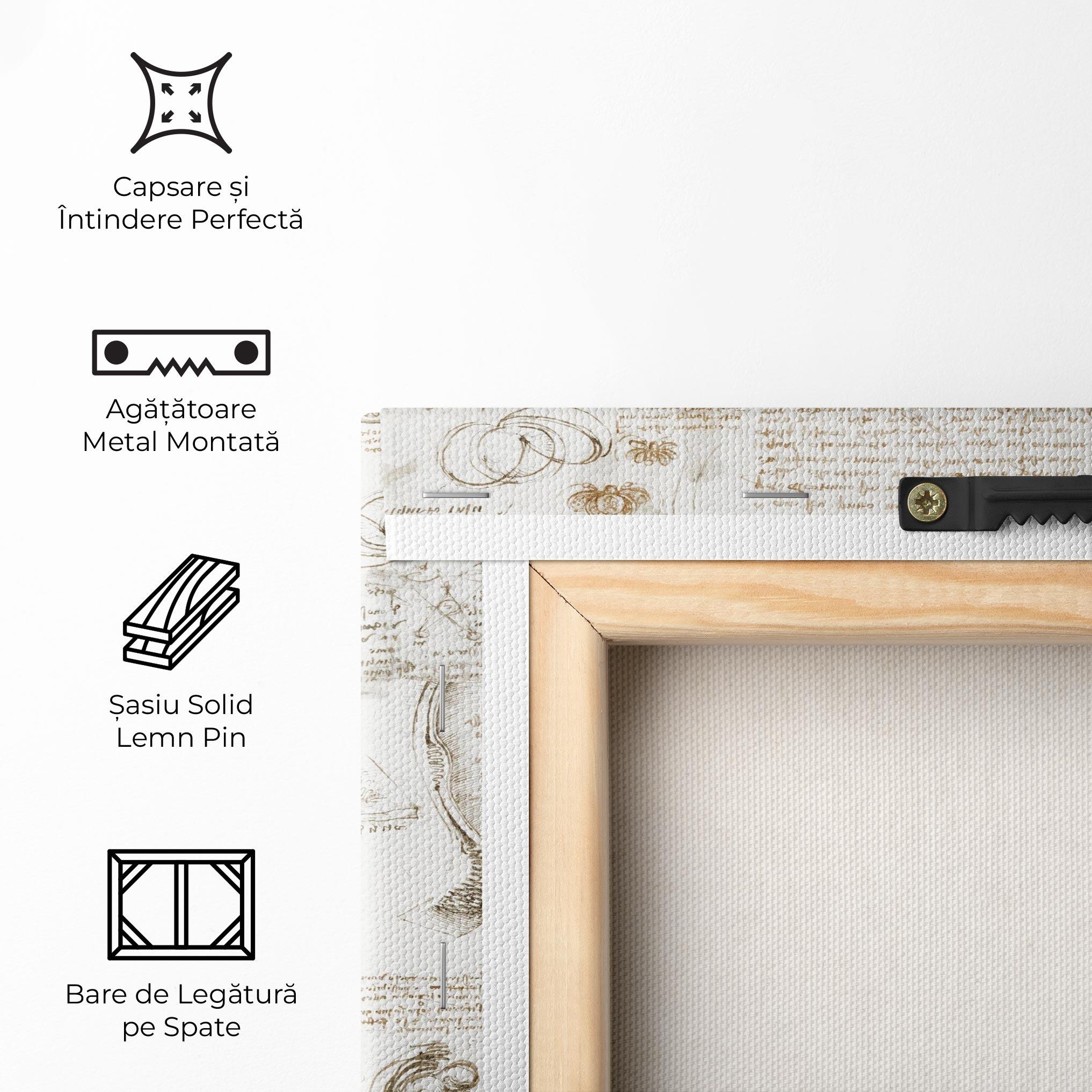 Tablou Canvas Leonardo Studies Of The Foetus mockup 5