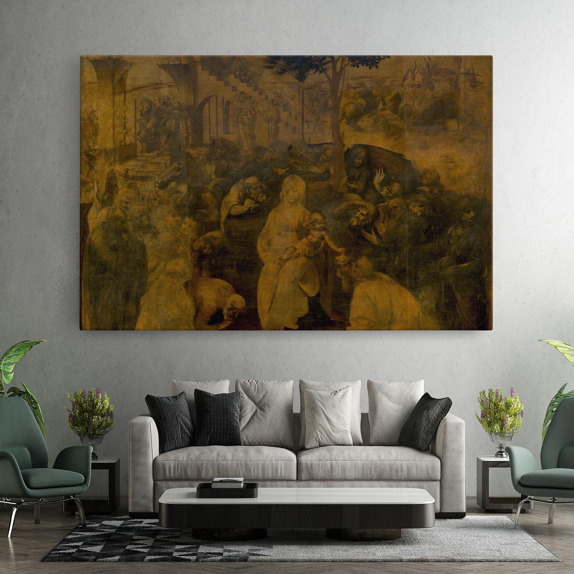 Tablou Canvas Leonardo Da Vinci Adorazione Dei Magi mockup 7