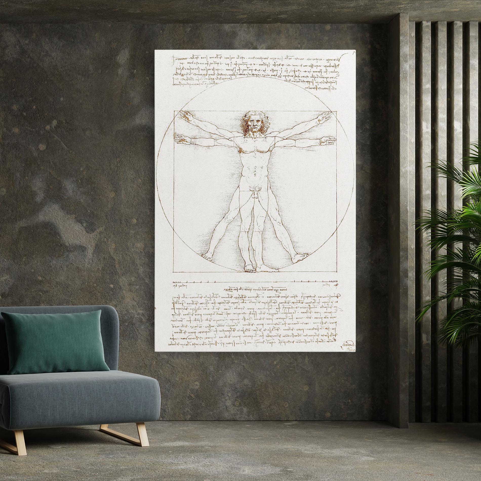 Tablou Canvas Leonardo Da Vinci's Vitruvian Man mockup 7