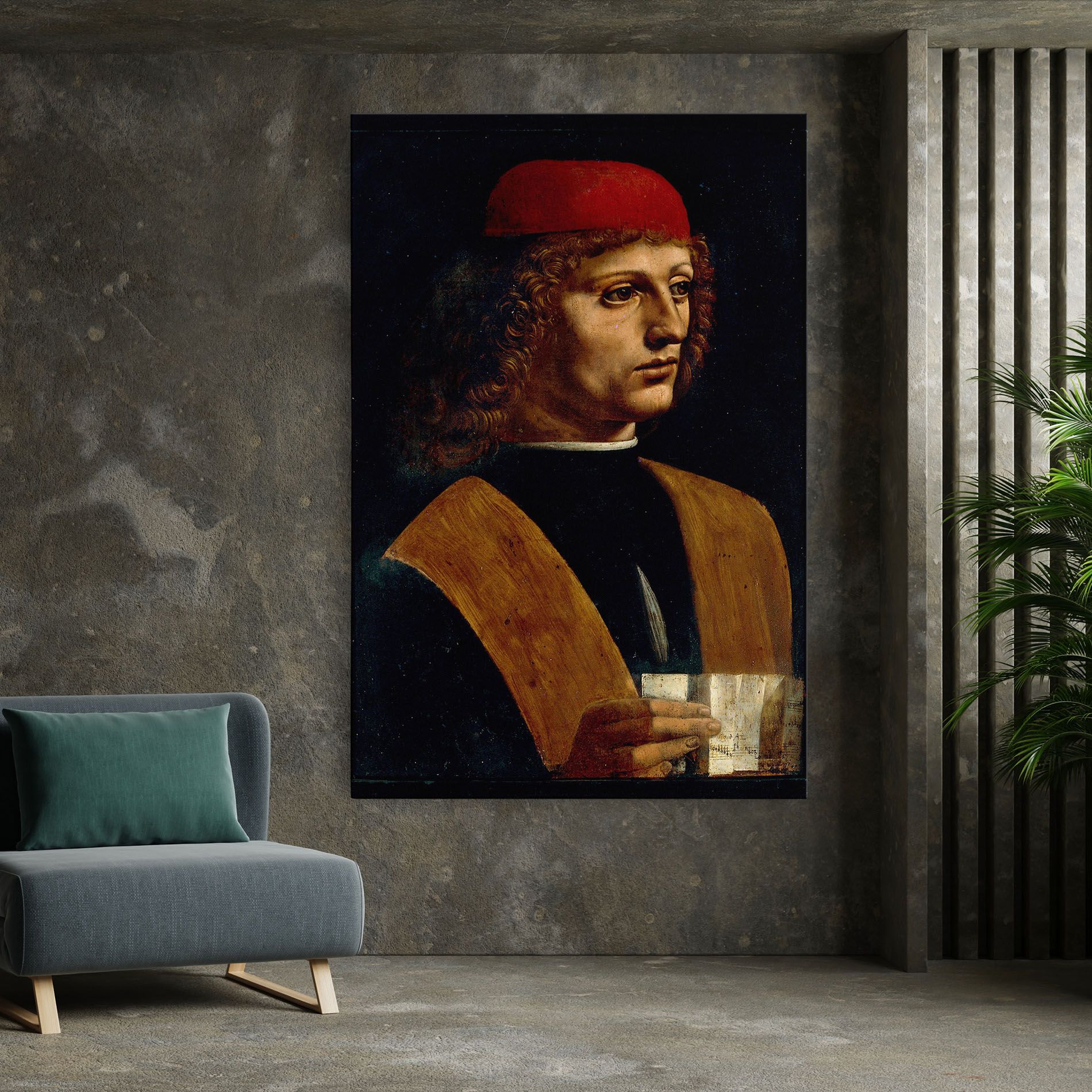 Leonardo Da Vinci Portrait Of A Musician Pinacoteca Ambrosiana mockup 7
