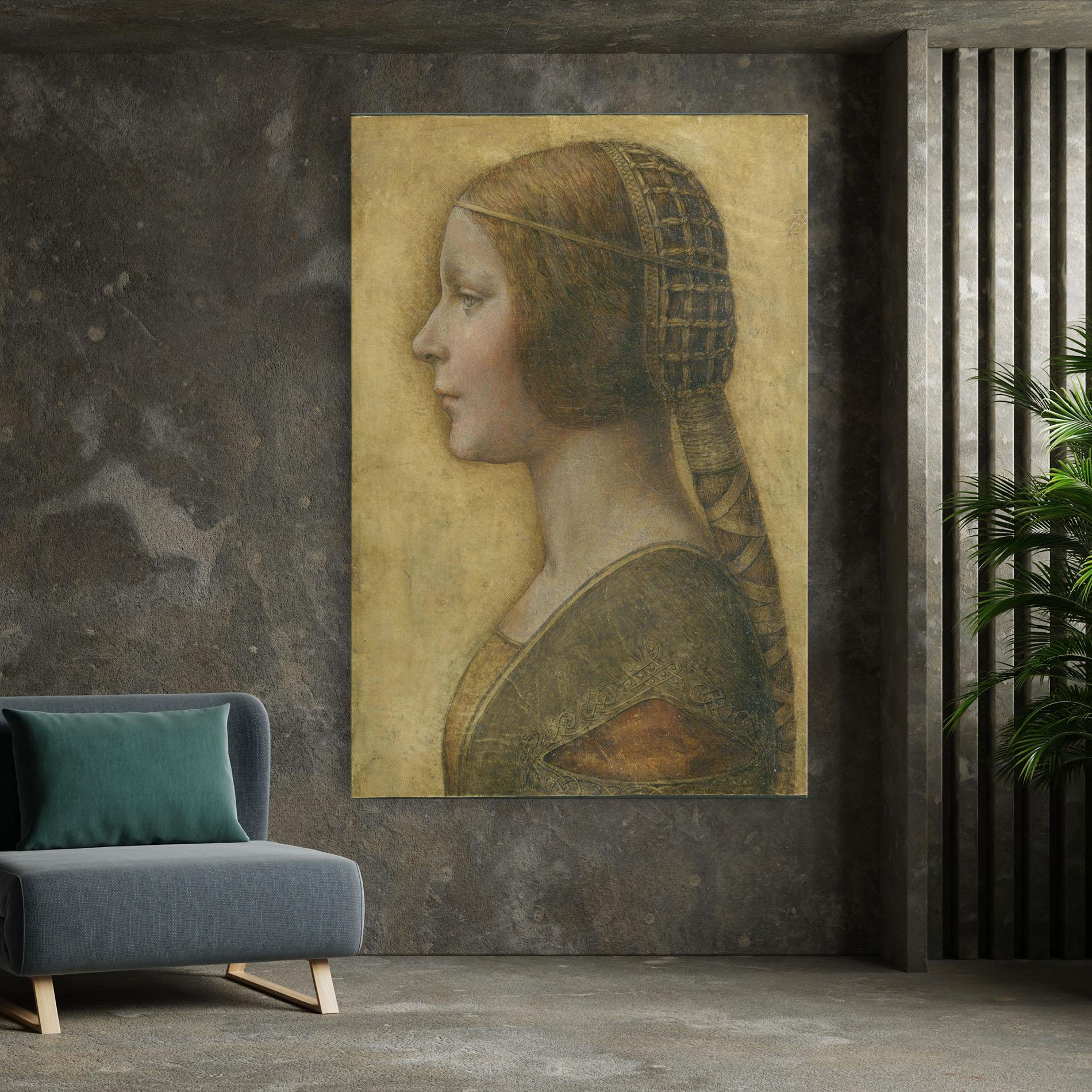 Tablou Canvas Profile Of A Young Fiancee Da Vinci mockup 7