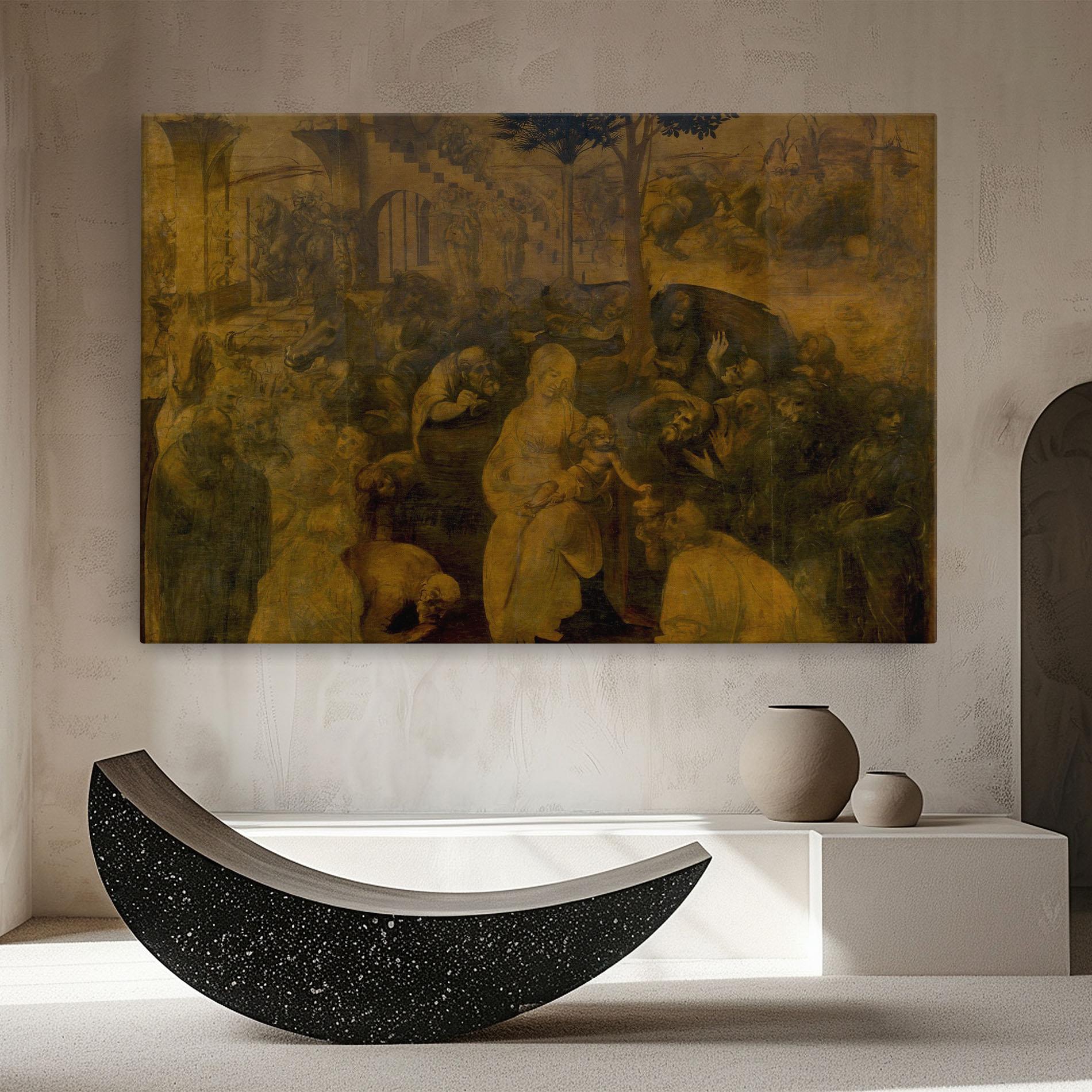 Tablou Canvas Leonardo Da Vinci Adorazione Dei Magi mockup 8