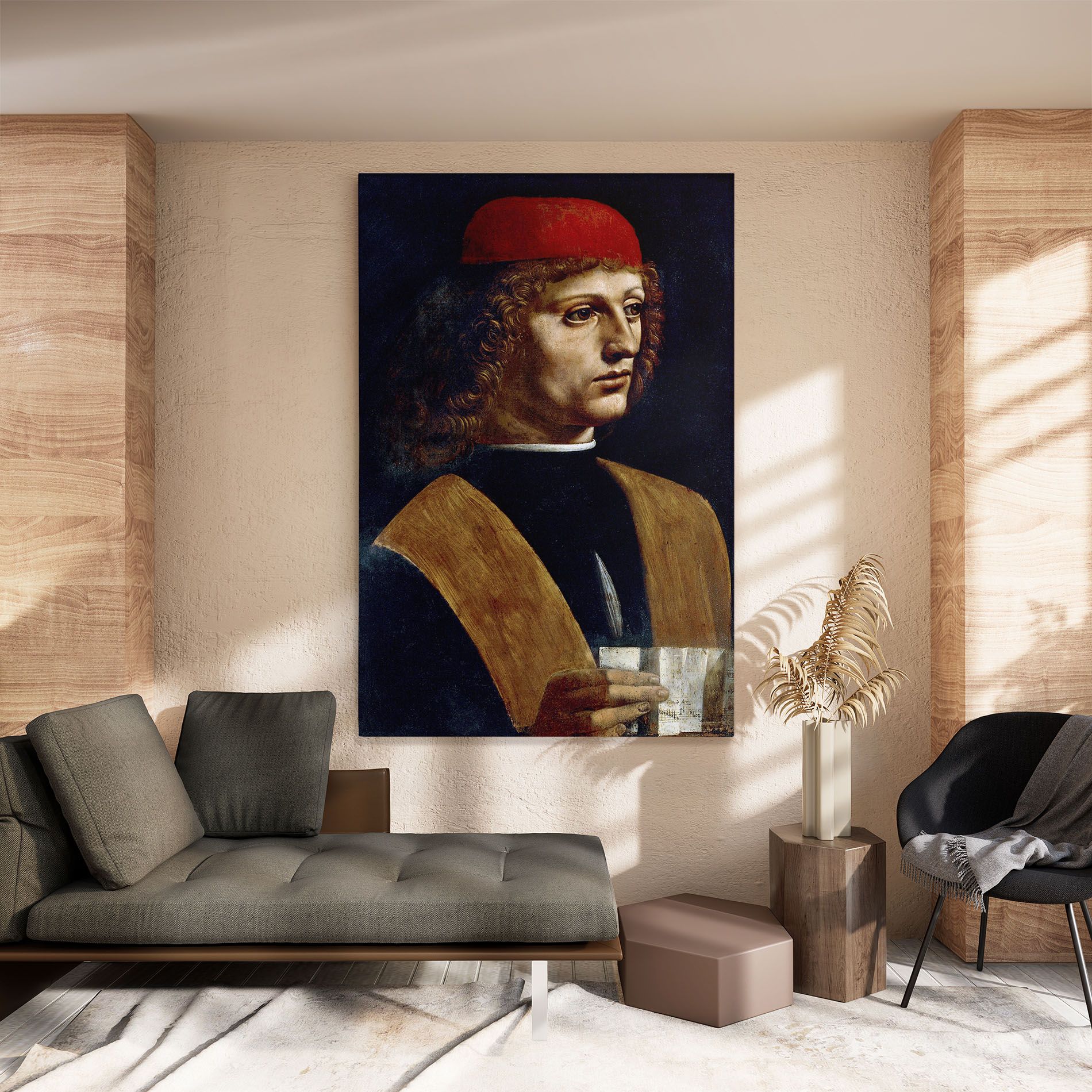 Leonardo Da Vinci's The Portrait Of A Musician mockup 8