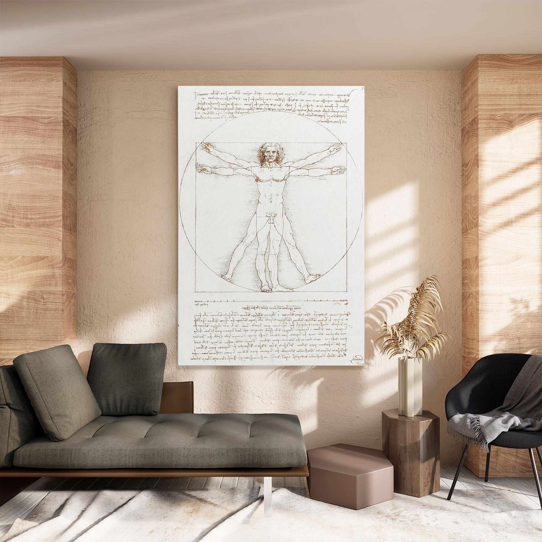Tablou Canvas Leonardo Da Vinci's Vitruvian Man mockup 8