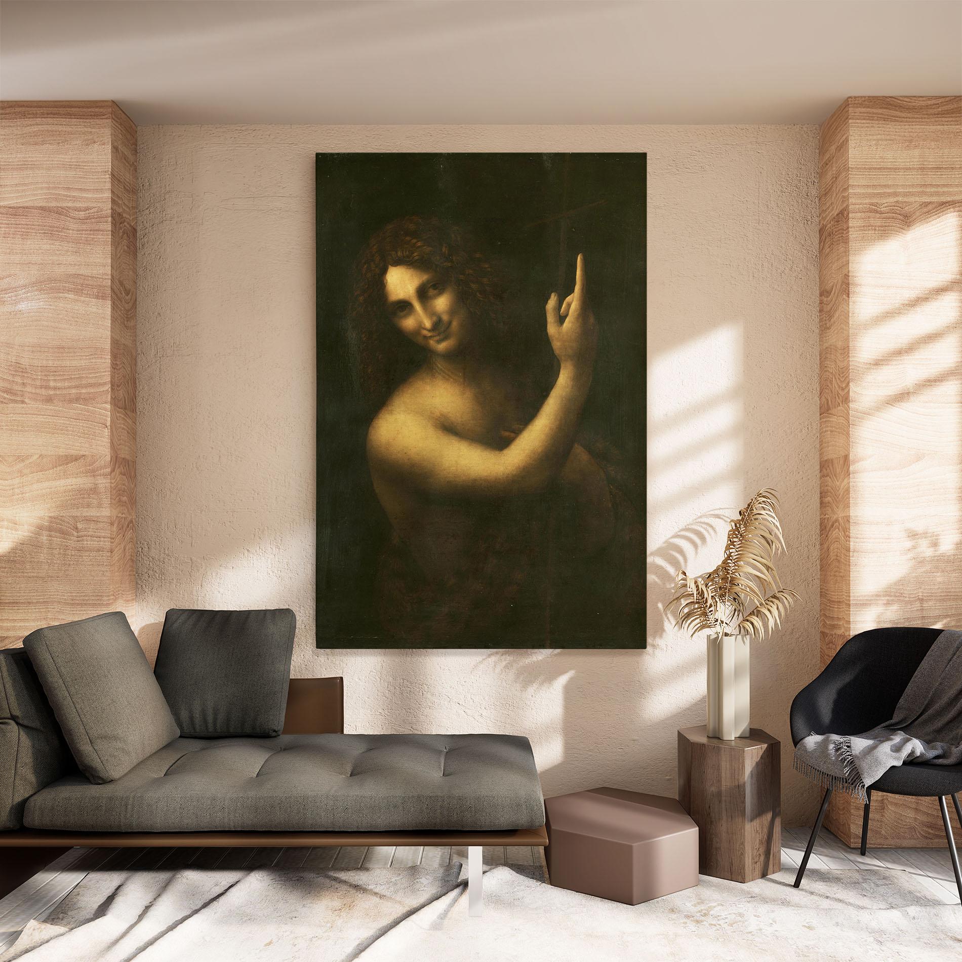 Tablou Canvas Seonardo Da Vinci Saint John The Baptist mockup 8