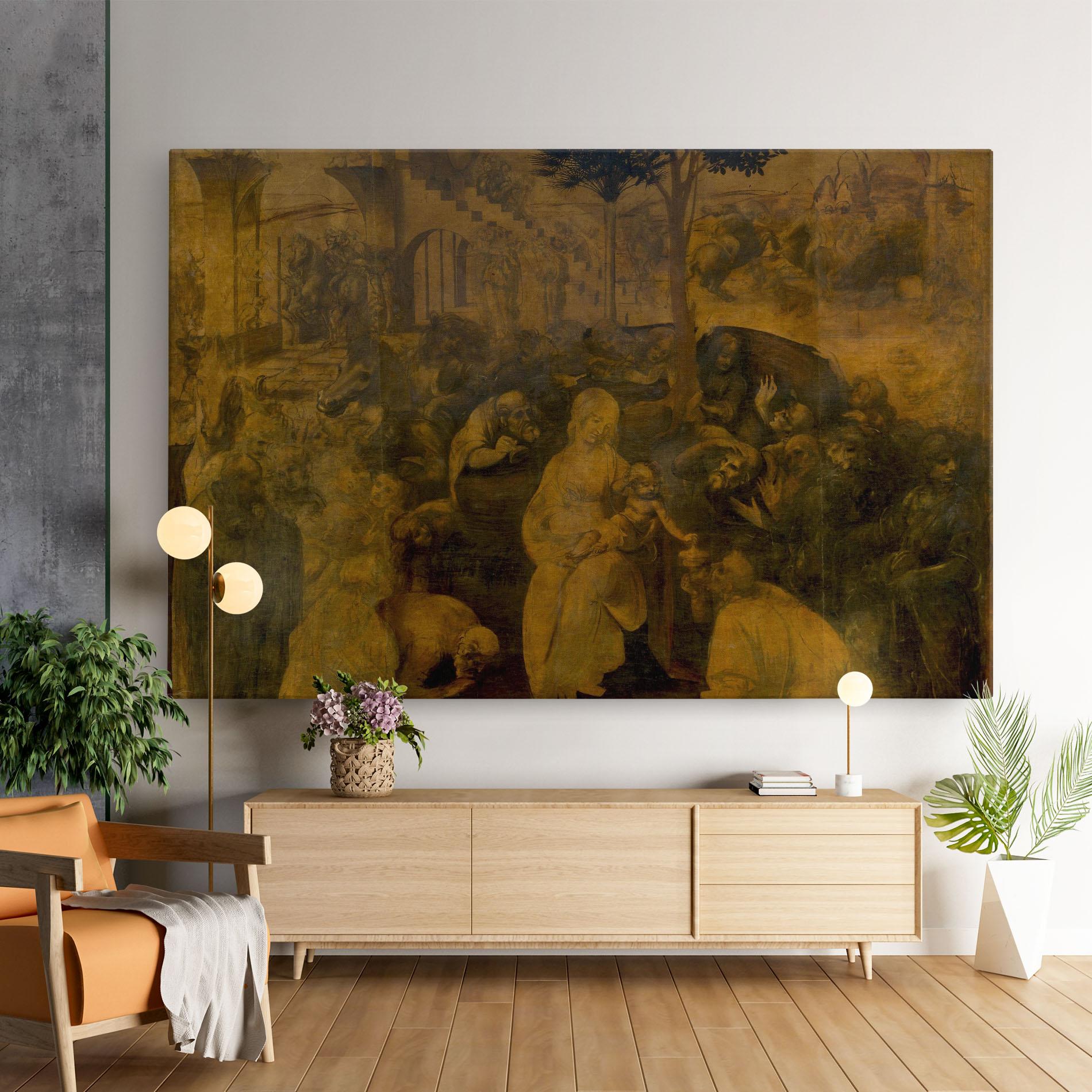 Tablou Canvas Leonardo Da Vinci Adorazione Dei Magi mockup 9