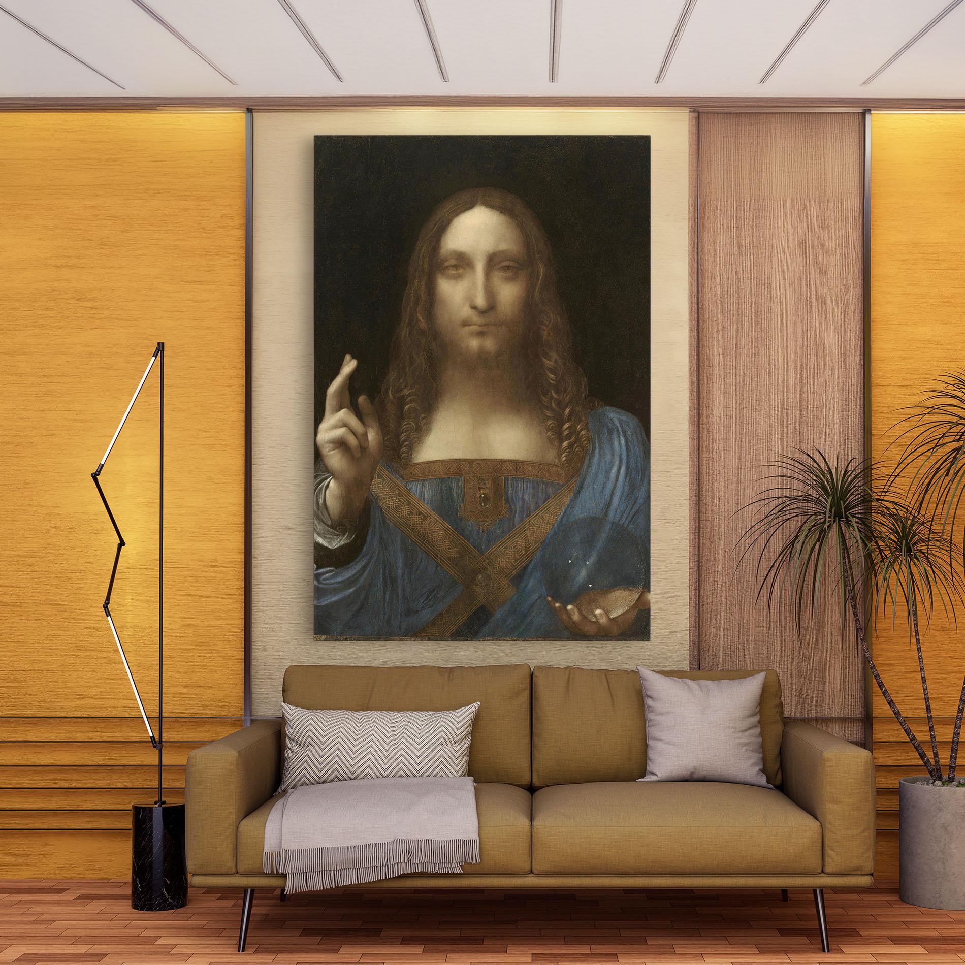 Tablou Canvas Leonardo Da Vinci Salvator Mundi mockup 9