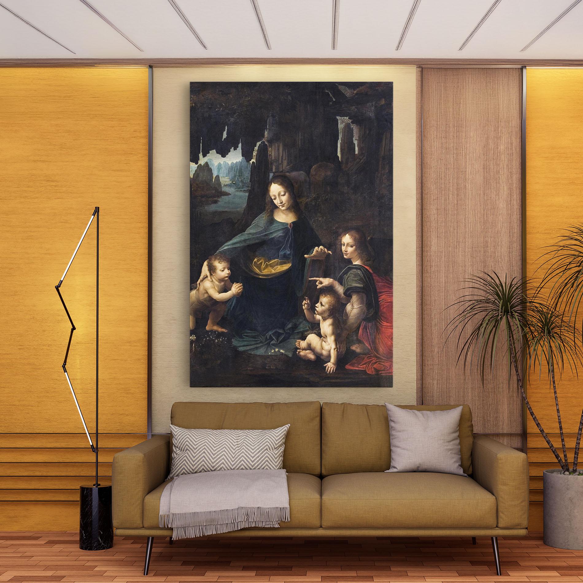 Tablou Canvas The Virgin Of The Rocks Leonardo Da Vinci mockup 9