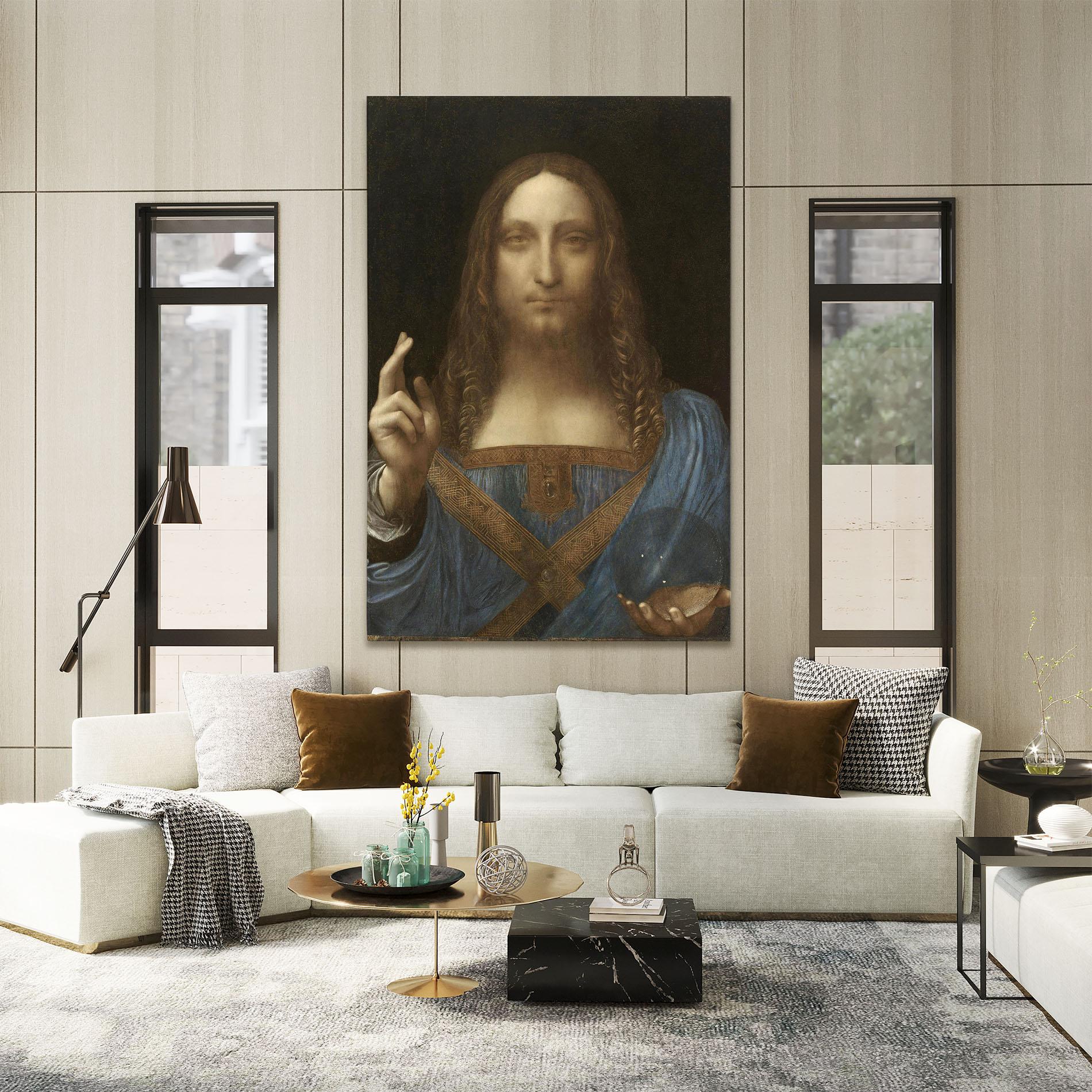 Tablou Canvas Leonardo Da Vinci Salvator Mundi mockup 2