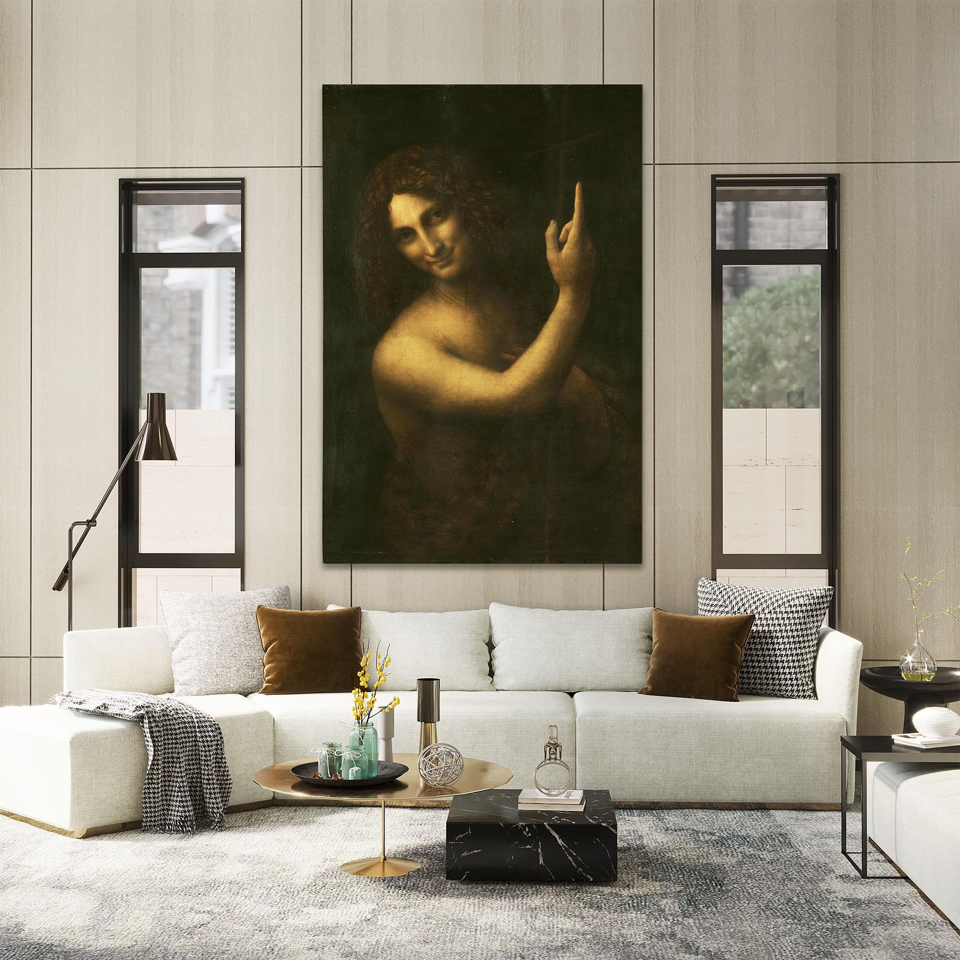 Tablou Canvas Seonardo Da Vinci Saint John The Baptist mockup 2