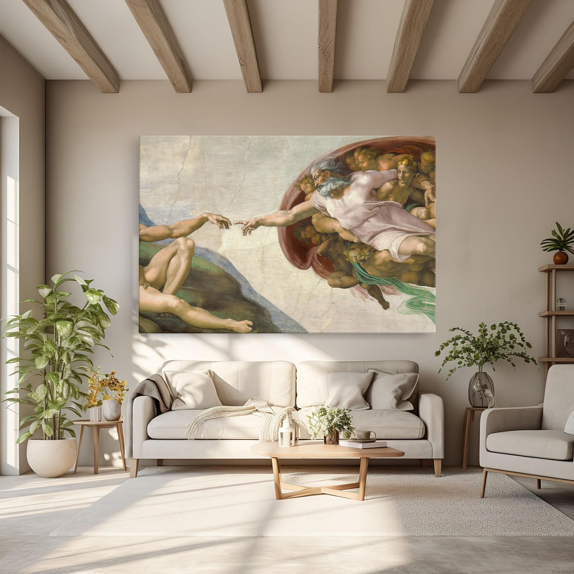 Tablou Canvas The Creation Of Adam mockup 6
