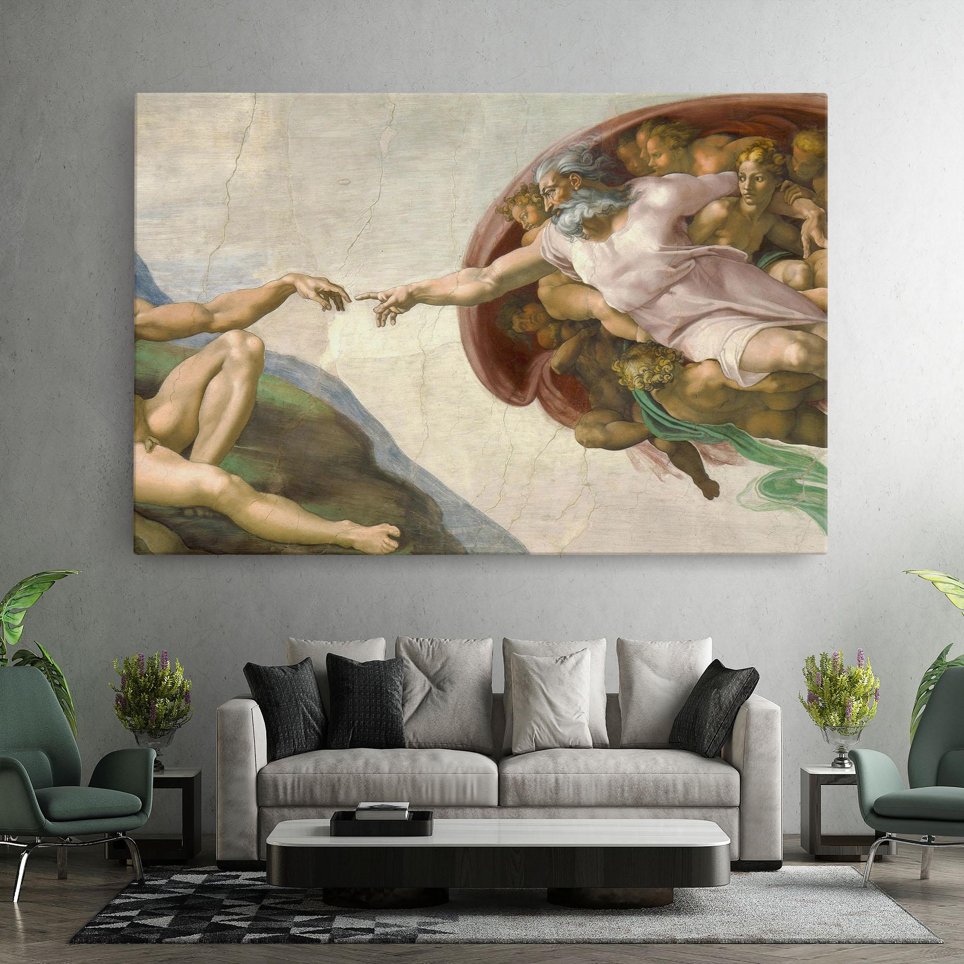 Tablou Canvas The Creation Of Adam mockup 7