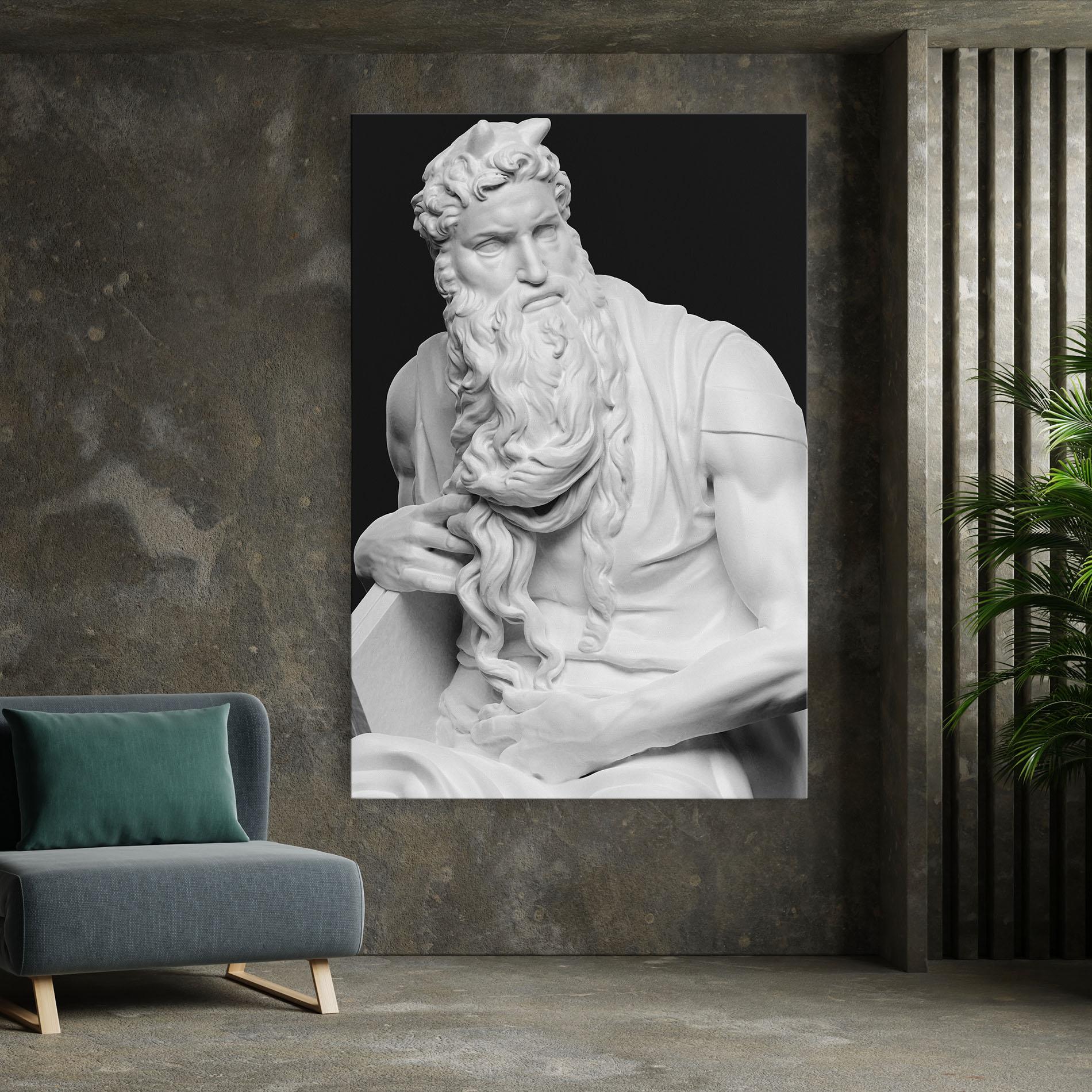 Tablou Canvas Moses Statue mockup 7