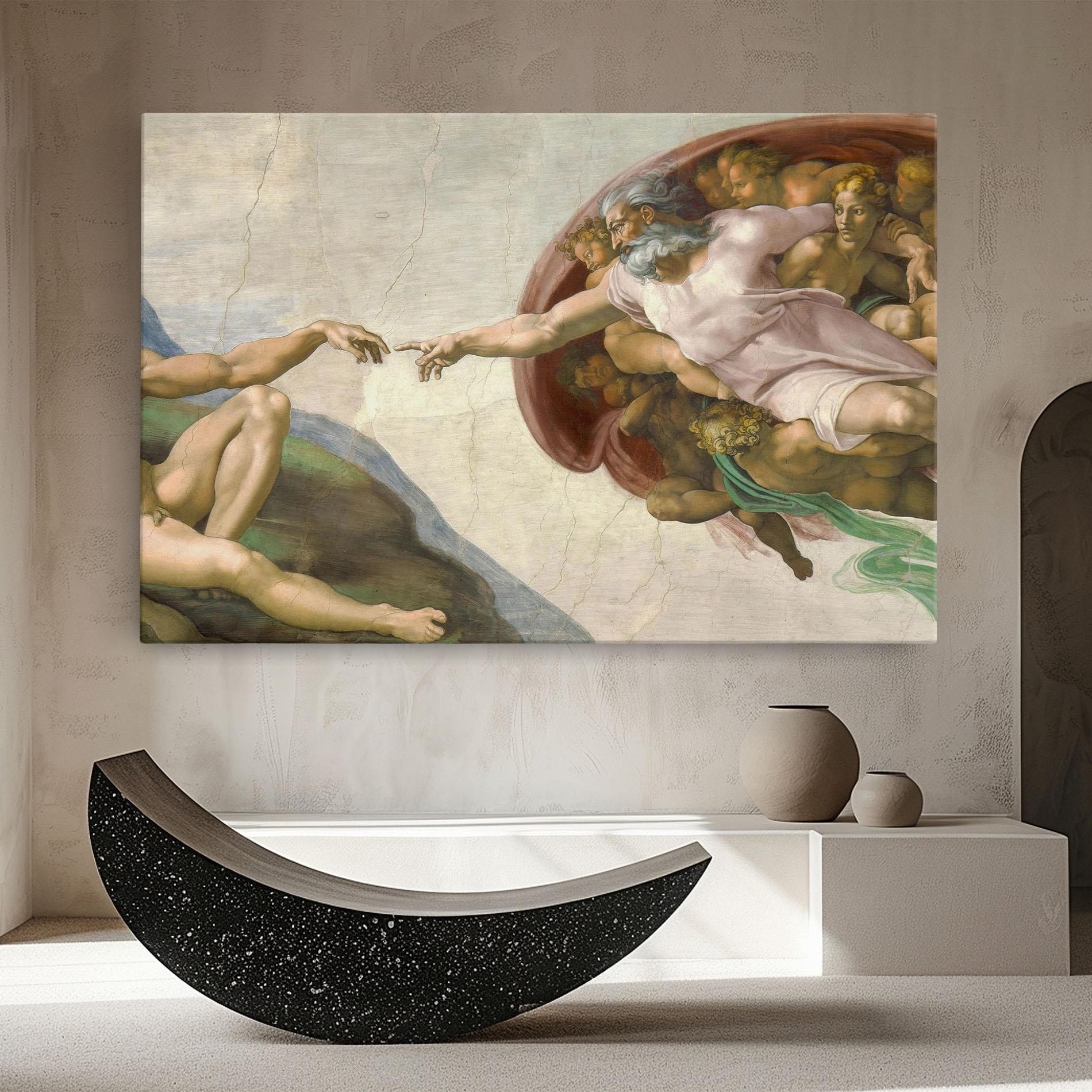 Tablou Canvas The Creation Of Adam mockup 8