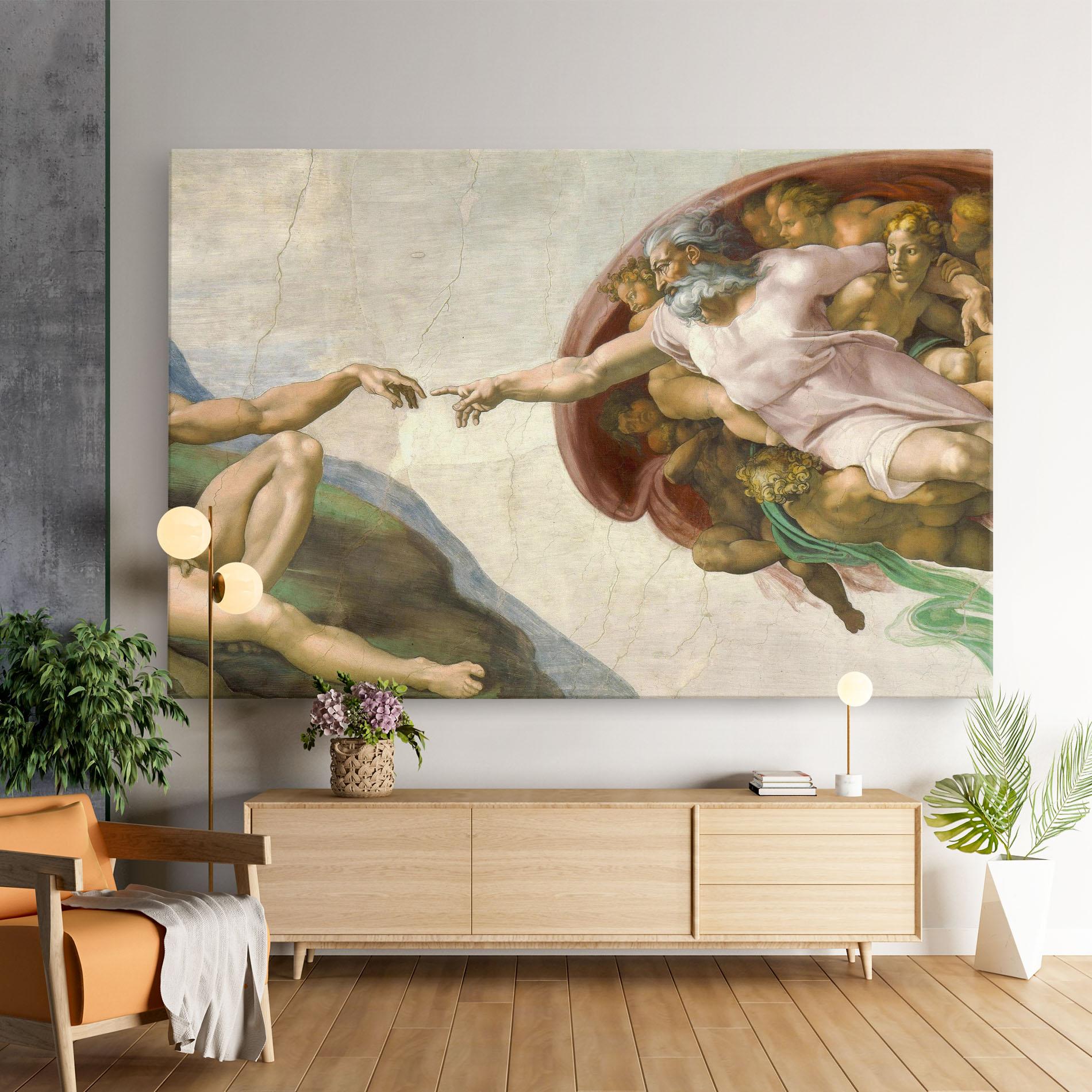 Tablou Canvas The Creation Of Adam mockup 9
