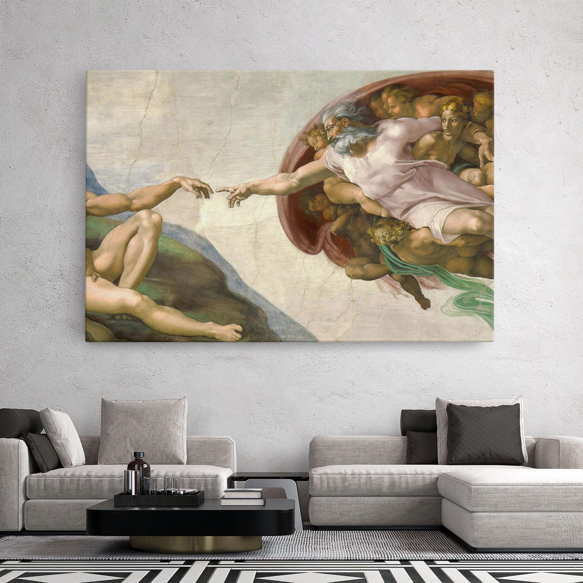 Tablou Canvas The Creation Of Adam mockup 2