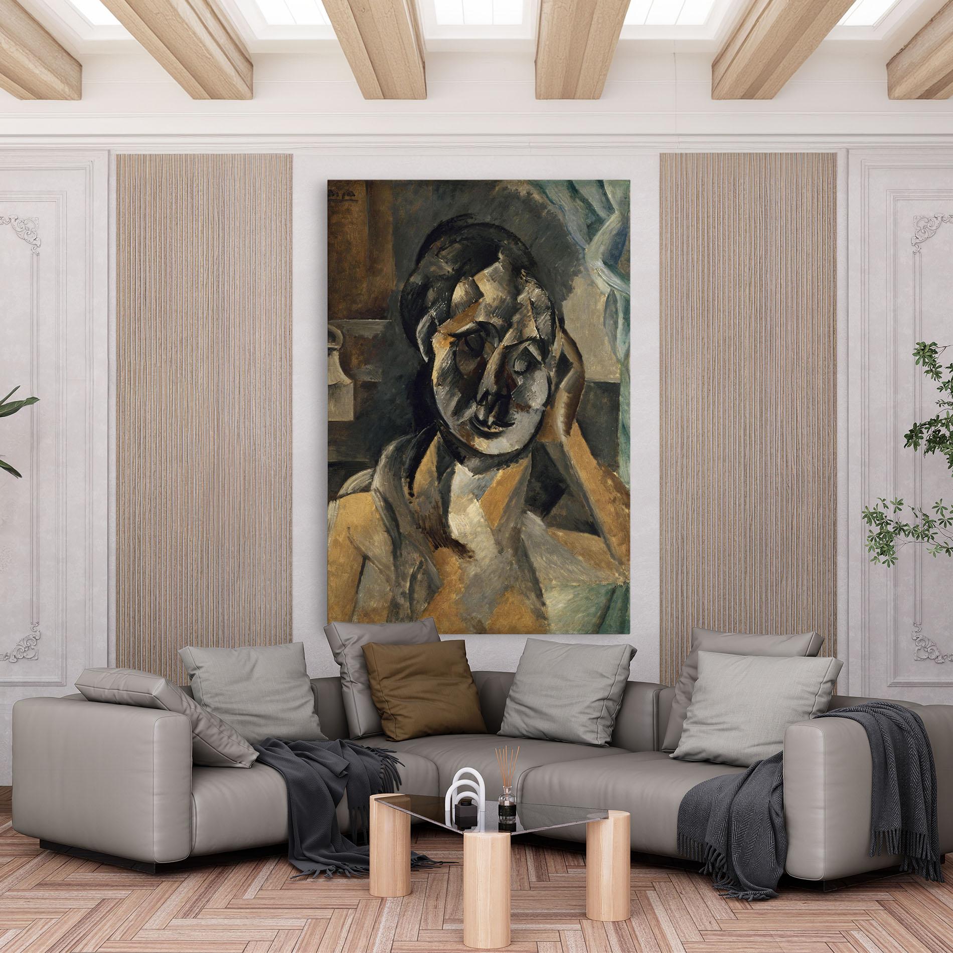 Tablou Canvas Woman With Mustard mockup 6