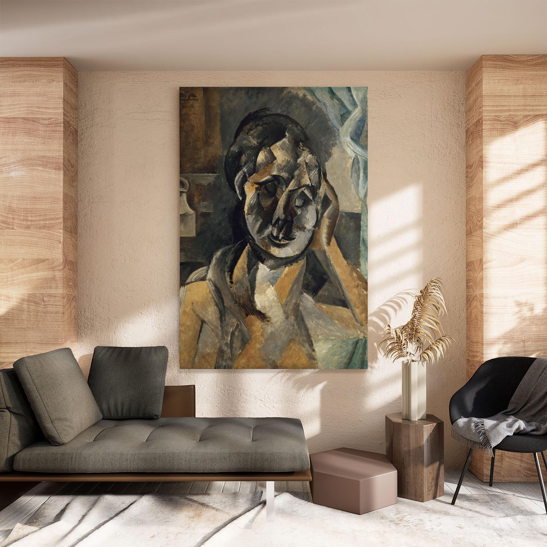 Tablou Canvas Woman With Mustard mockup 8