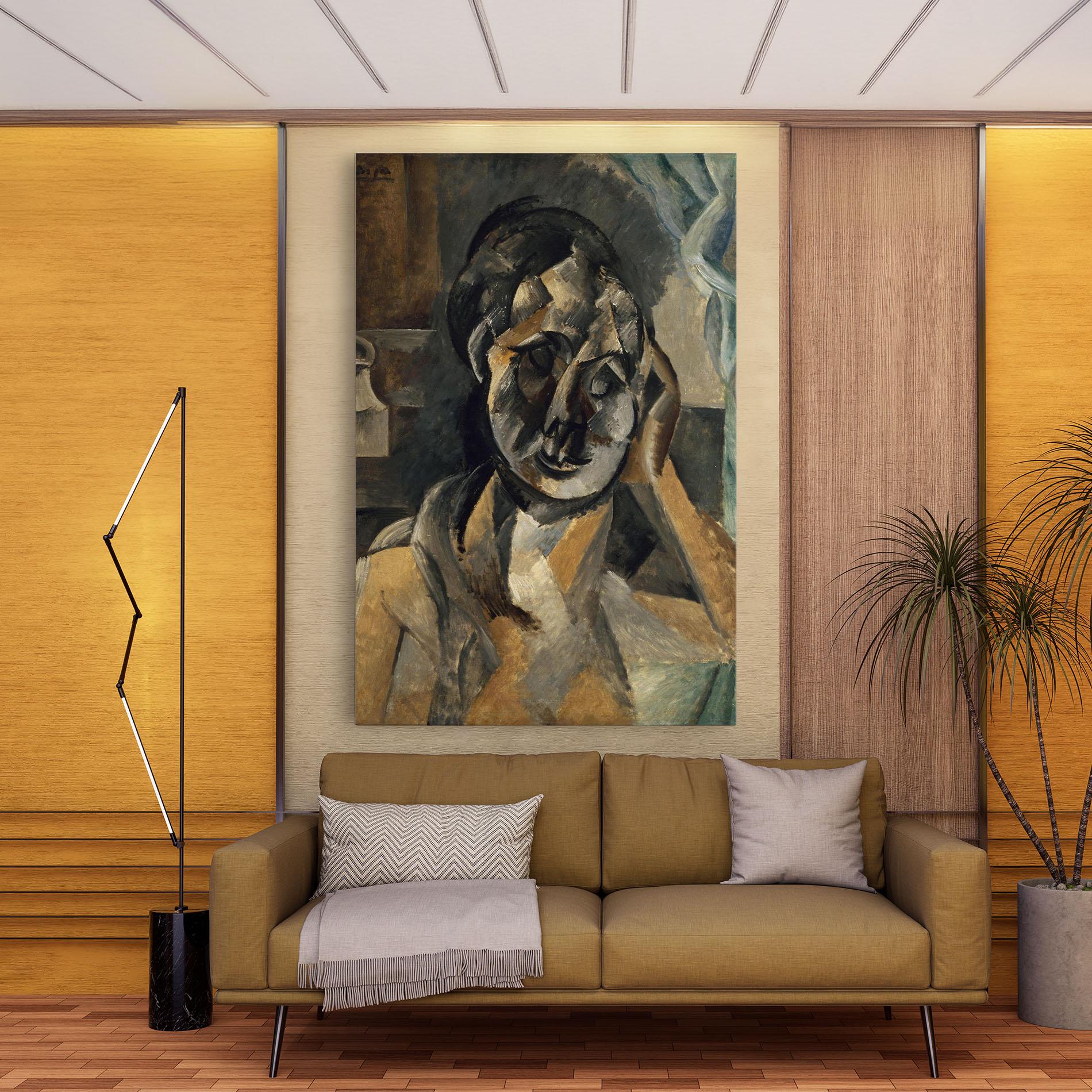 Tablou Canvas Woman With Mustard mockup 9