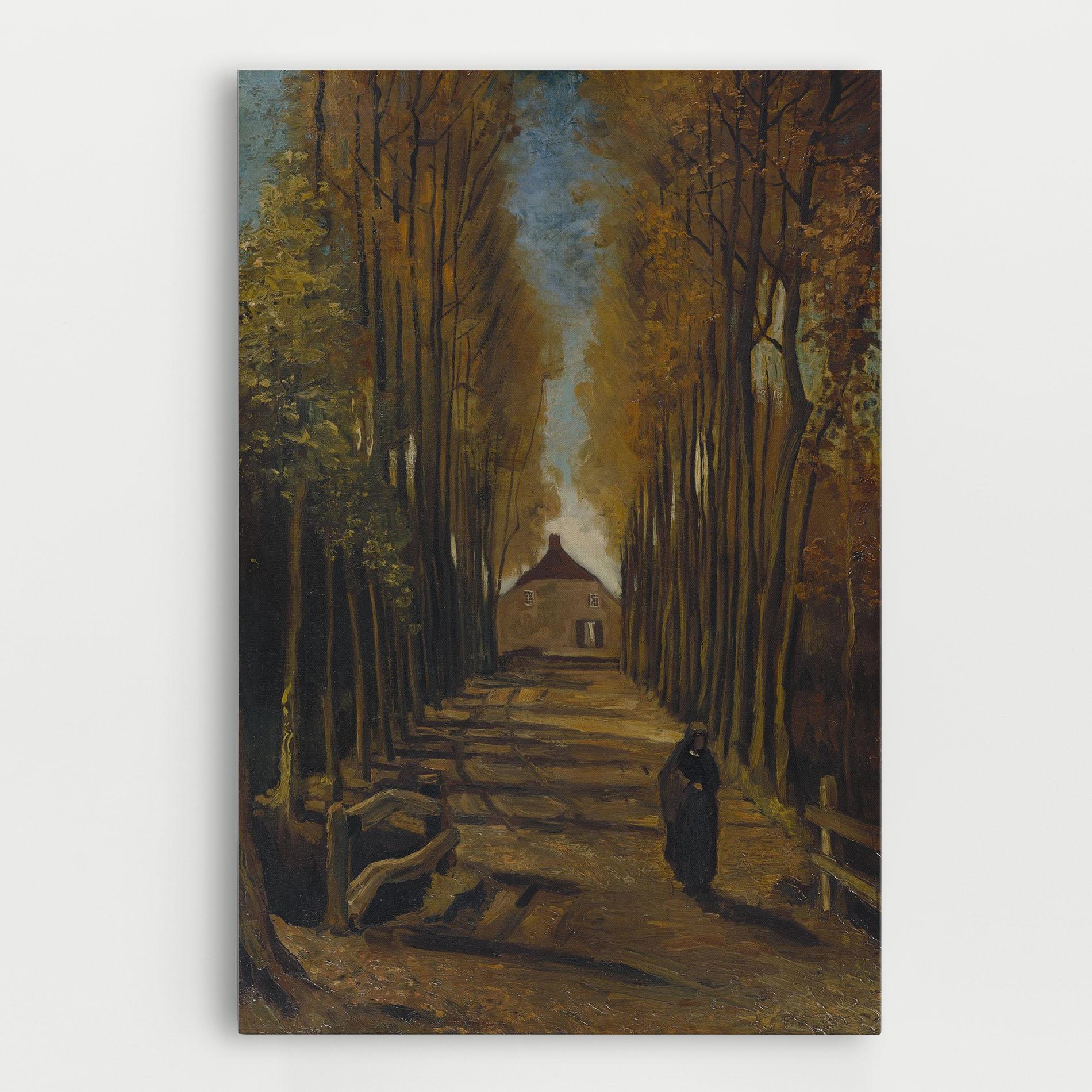 Tablou Canvas Avenue Of Poplars Autumn mockup 0