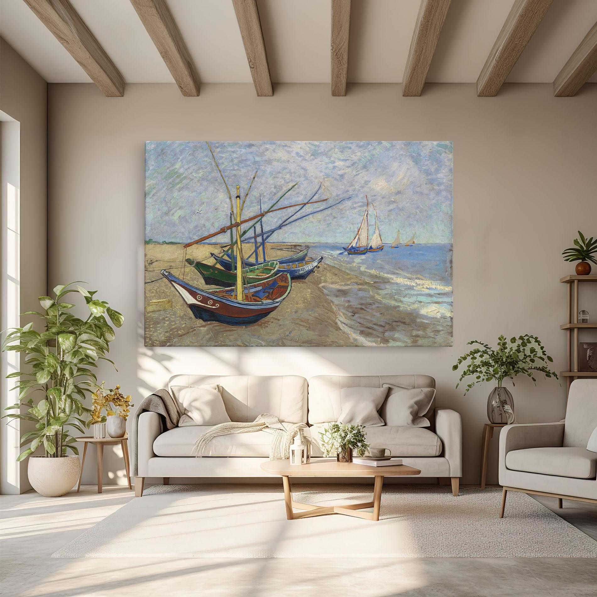 Tablou Canvas Boats Beach mockup 6