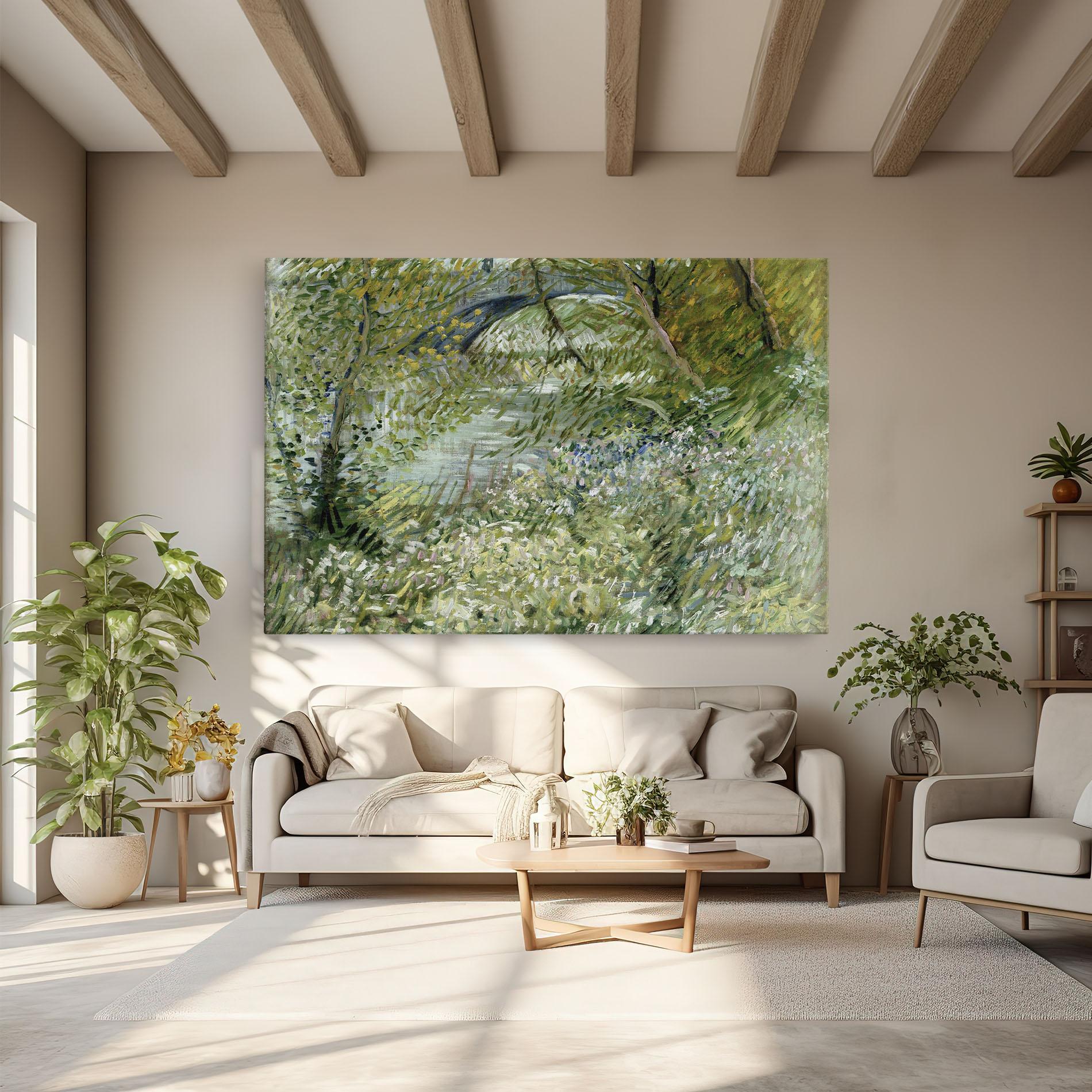 Tablou Canvas River Bank Springtime mockup 6