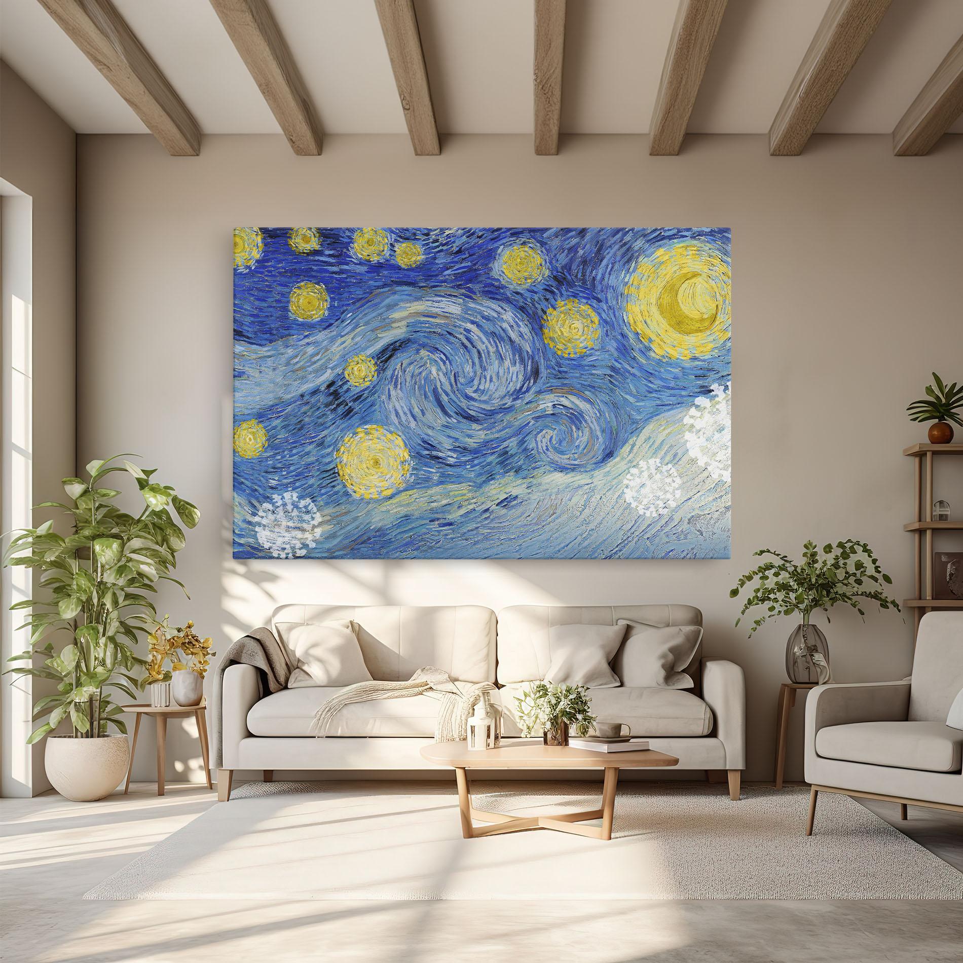 Tablou Canvas Van Gogh Starry Night mockup 6