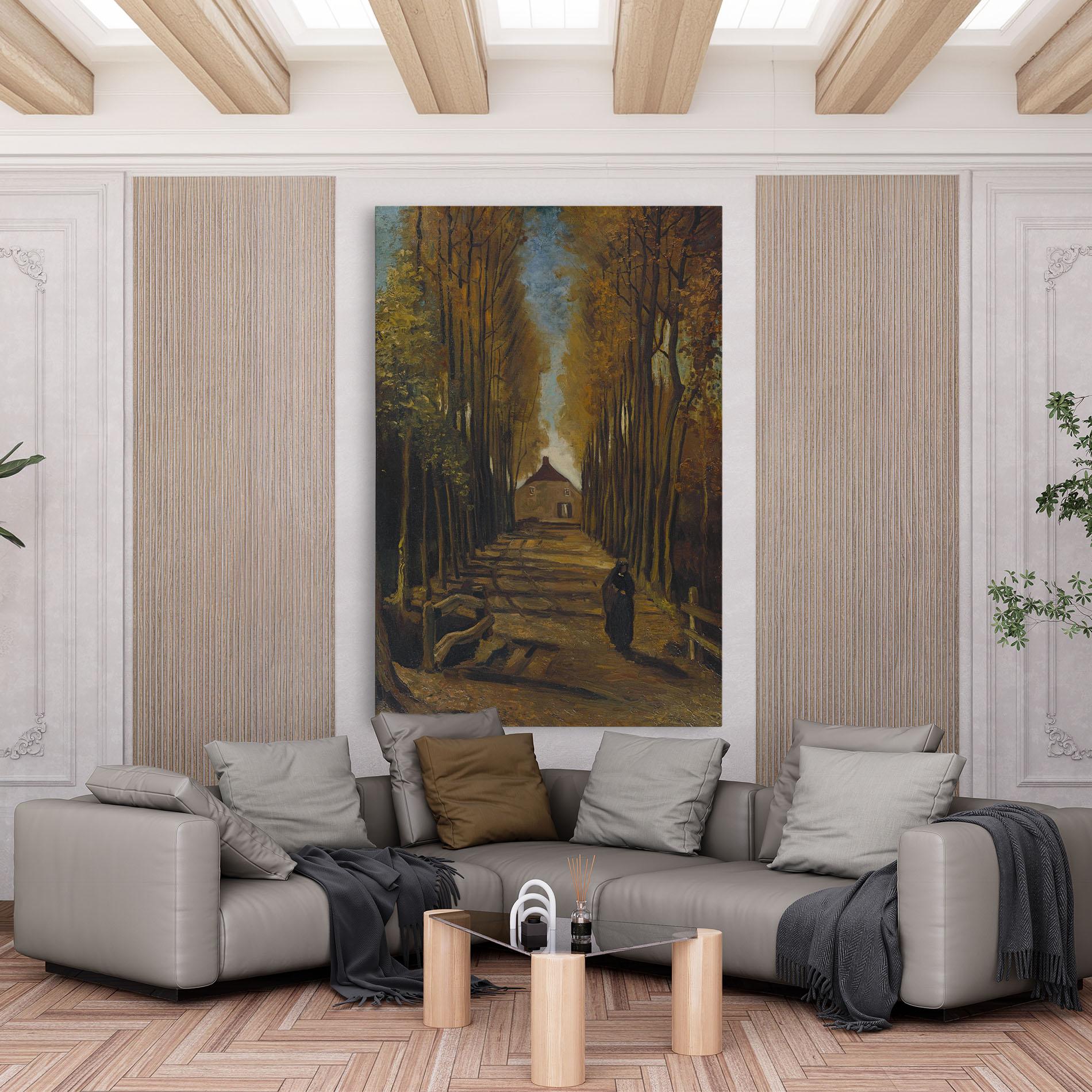 Tablou Canvas Avenue Of Poplars Autumn mockup 6