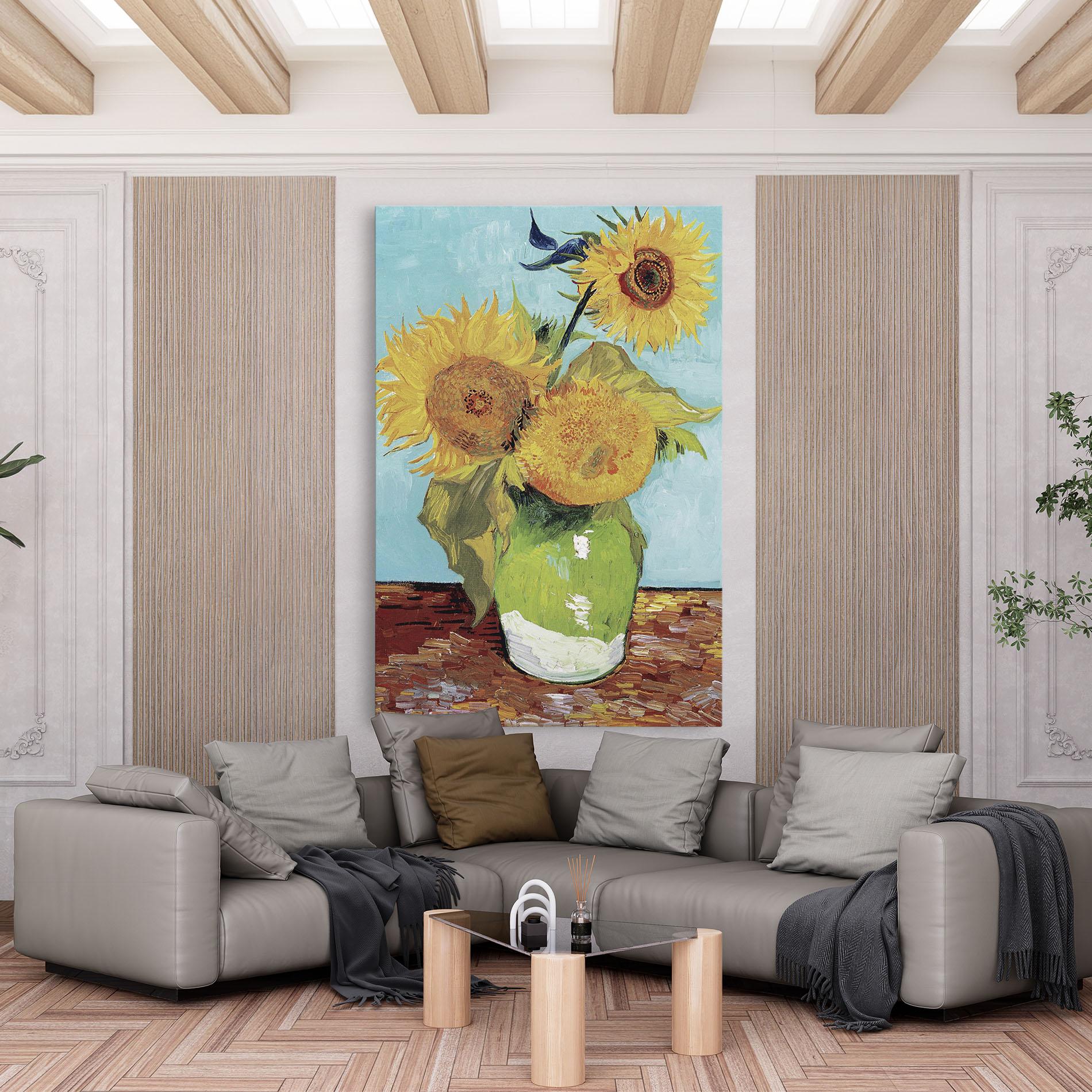 Tablou Canvas Three Sunflowers mockup 6