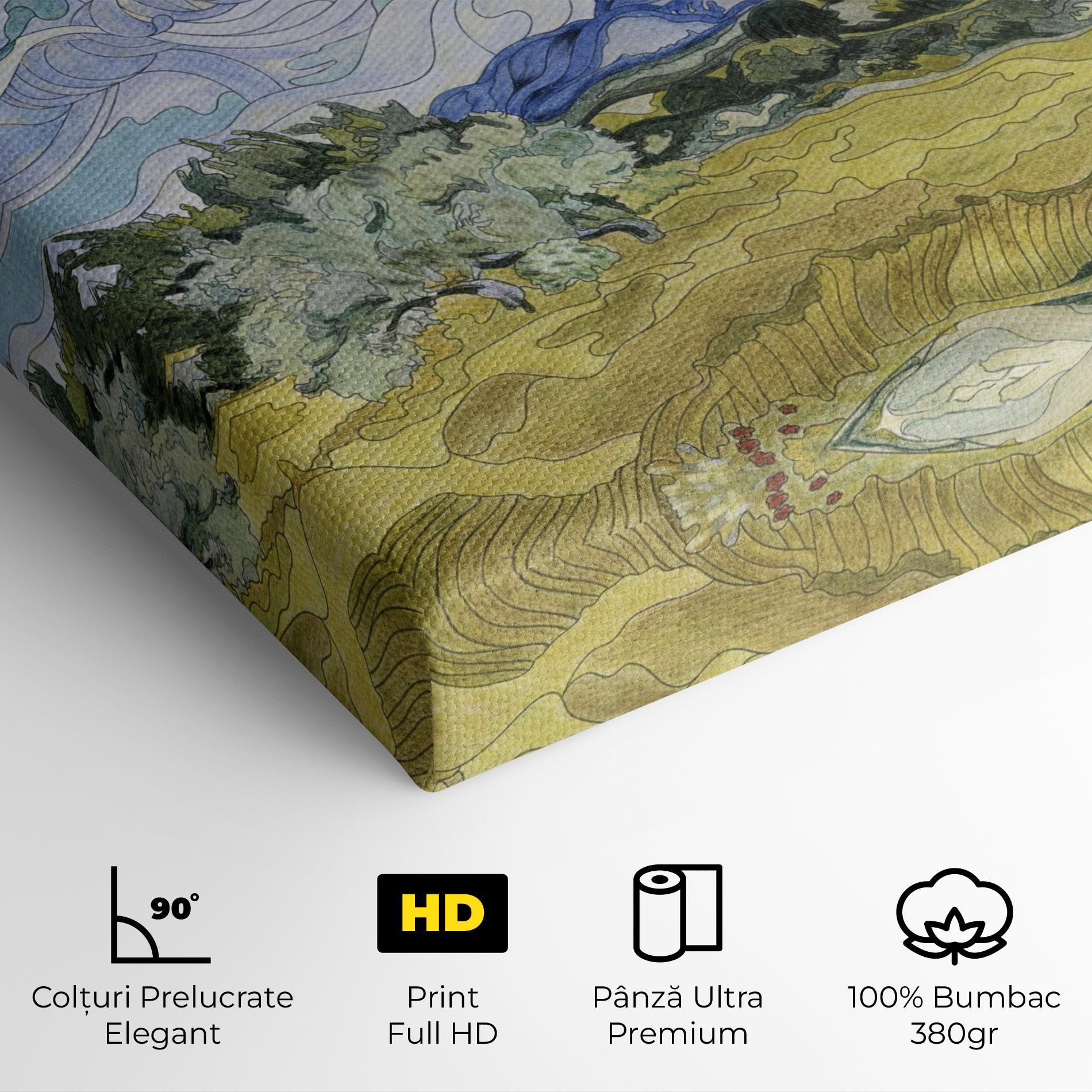 Tablou Canvas Wheat Field Cypresses mockup 4