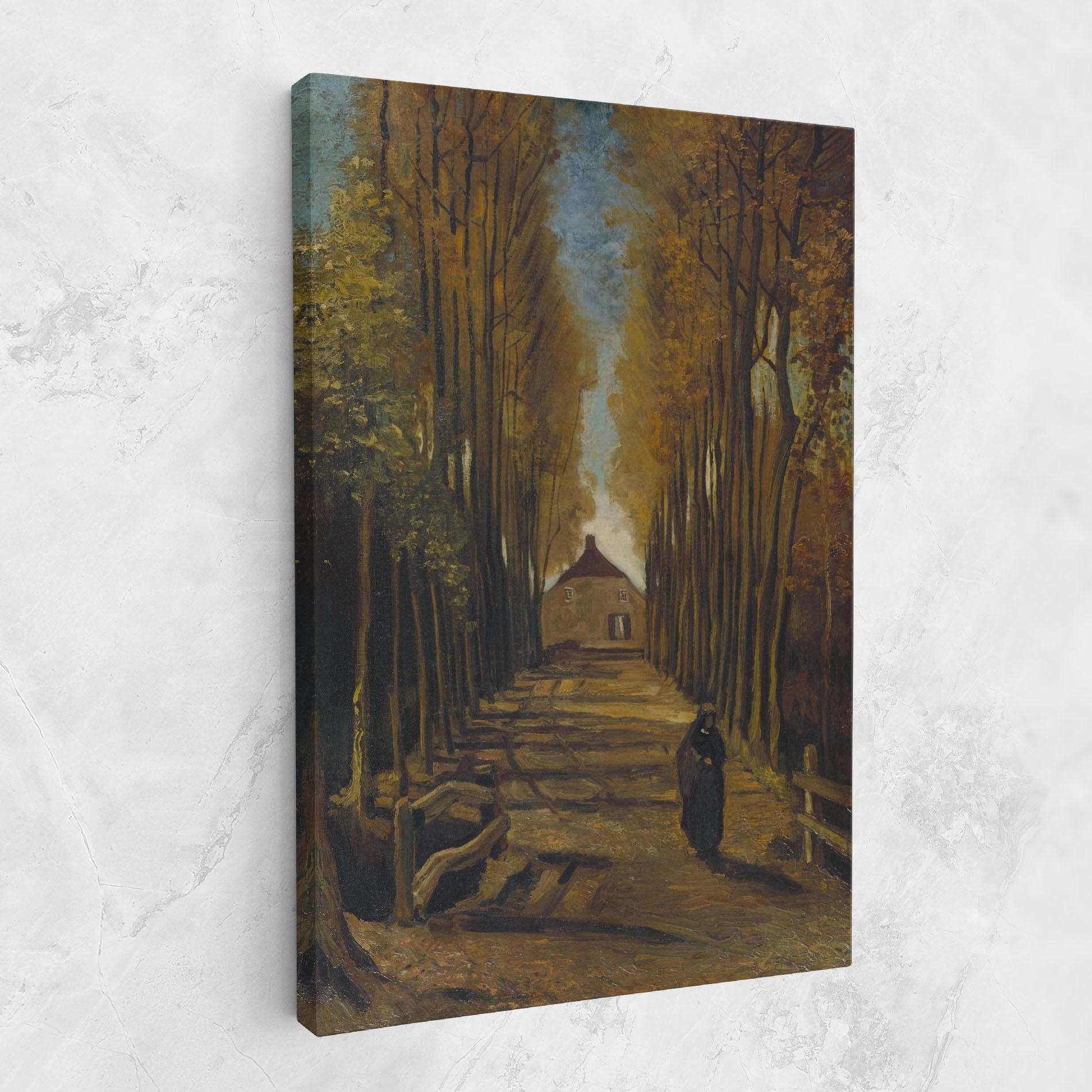Tablou Canvas Avenue Of Poplars Autumn mockup 1
