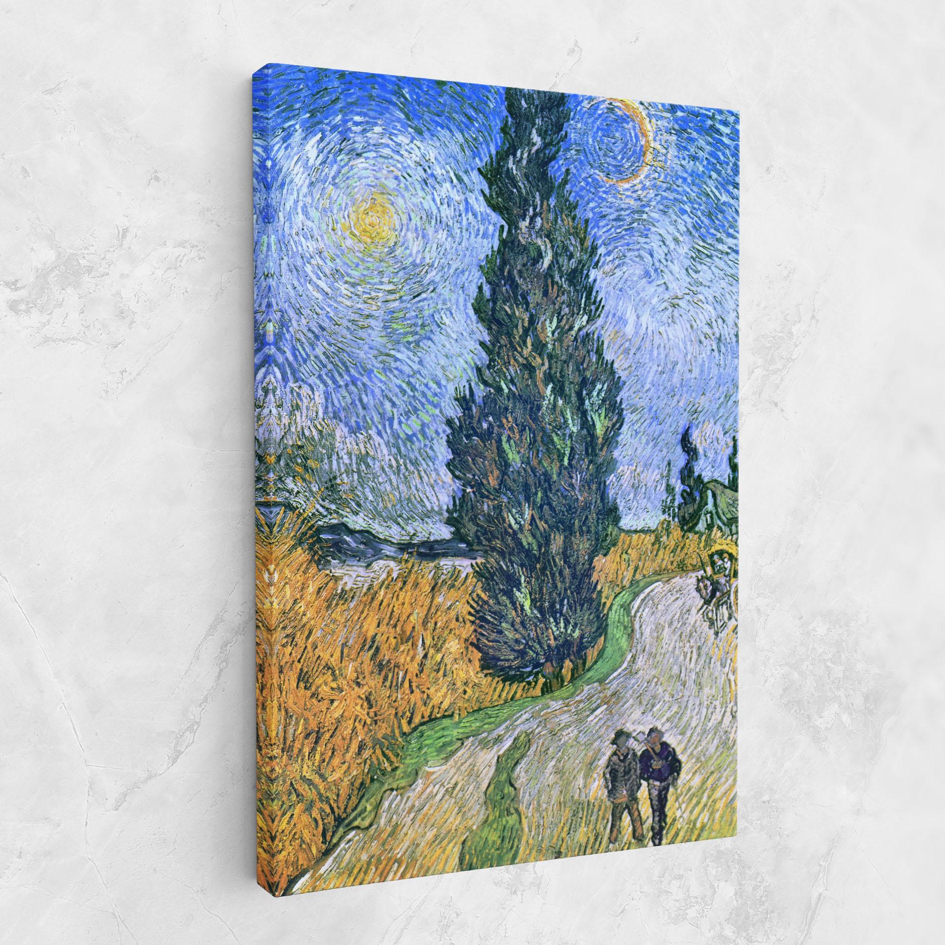 Tablou Canvas Road With Cypress mockup 1