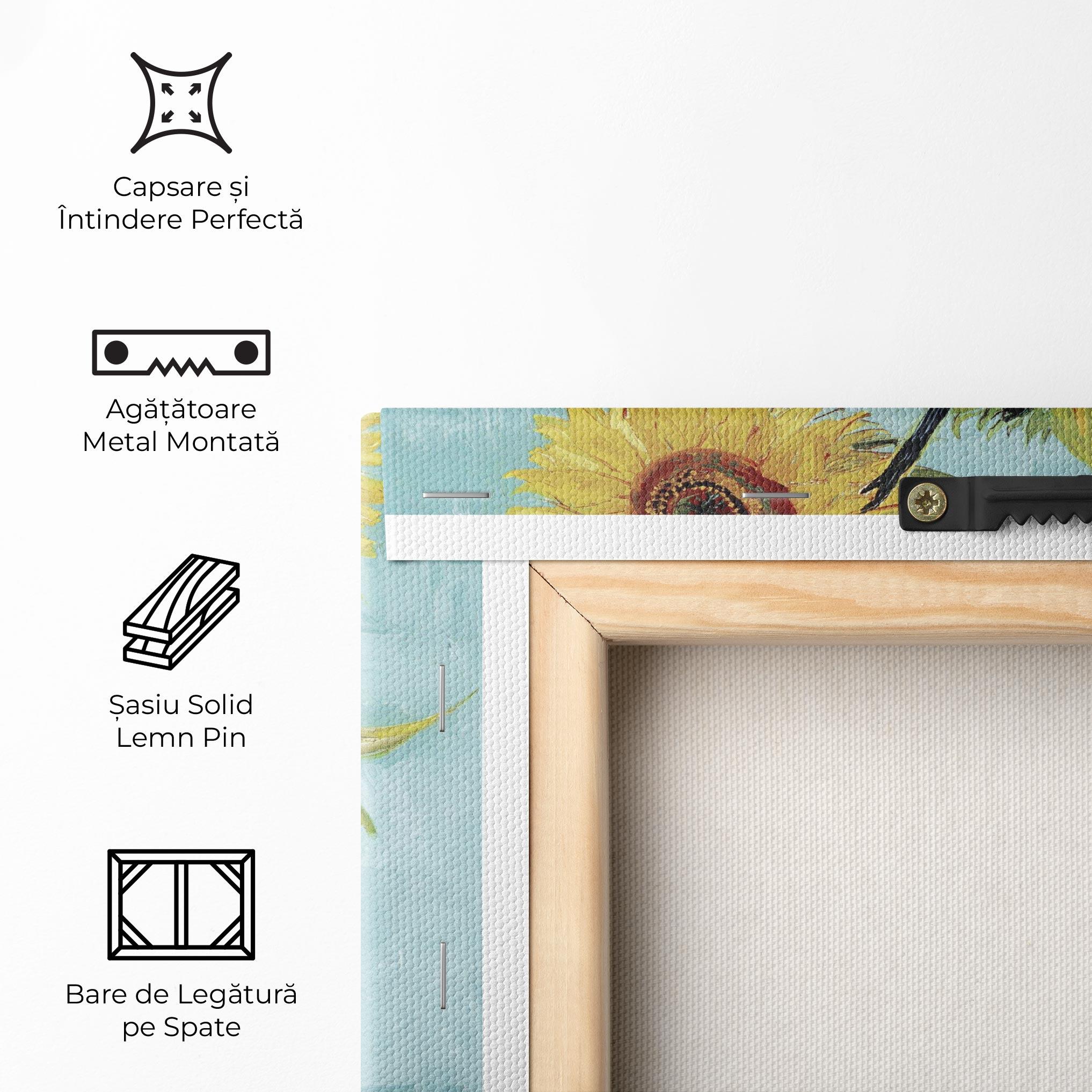 Tablou Canvas Three Sunflowers mockup 5